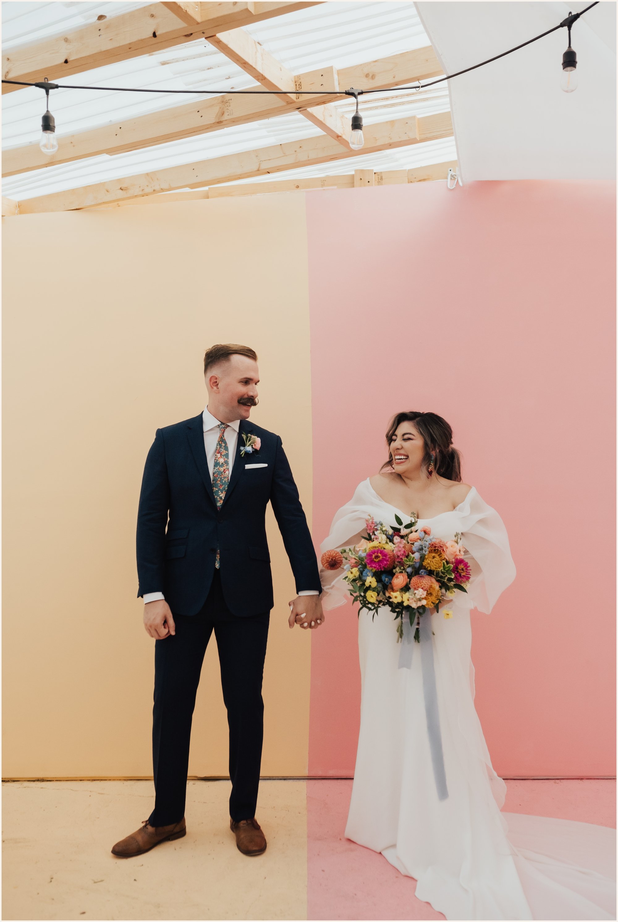Couples Portraits at Colorful Wedding Styled Shoot | Lauren Parr Photography | Austin Based Wedding Photographer