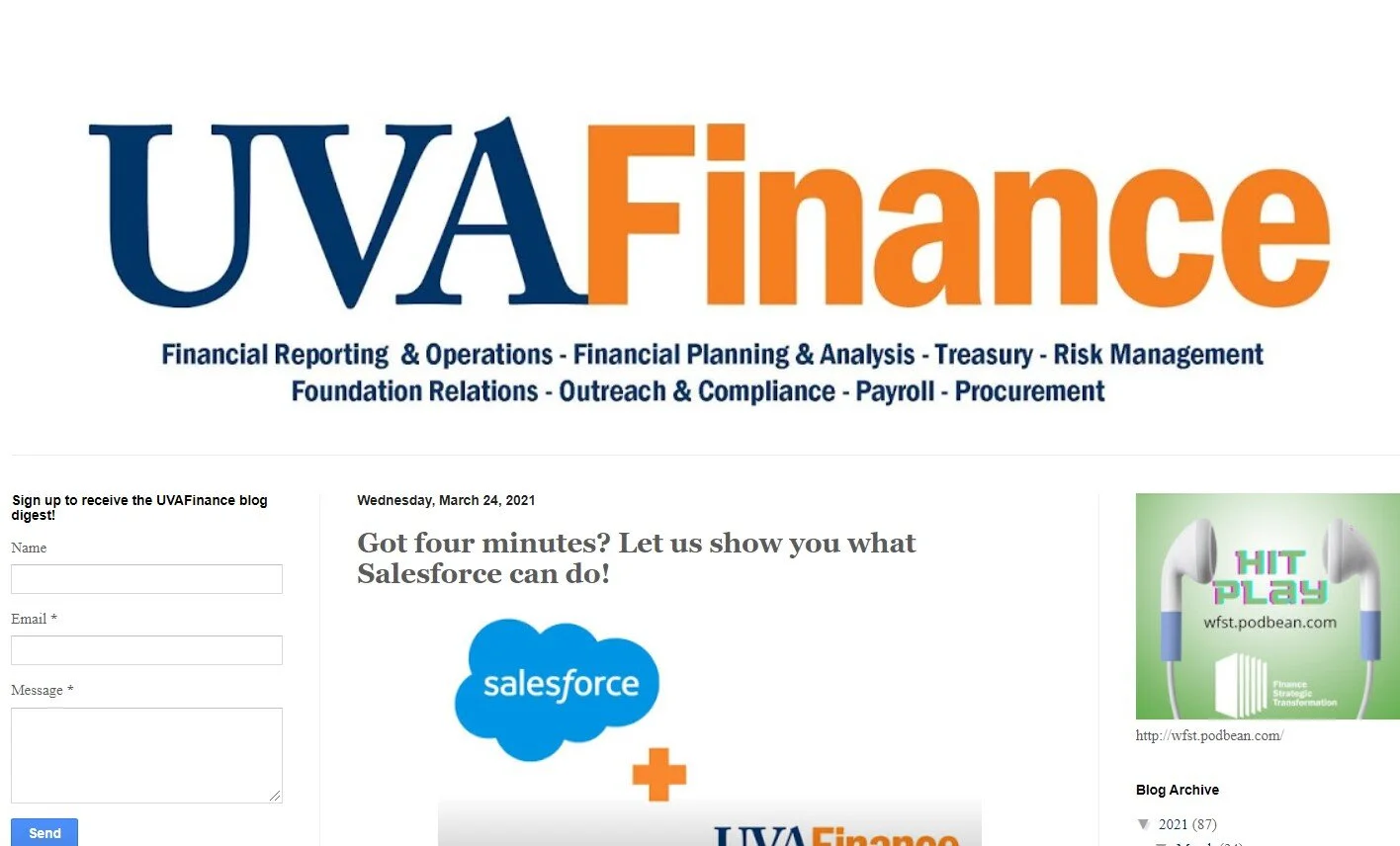 UVAFinance Blog (graphics, writer, video)