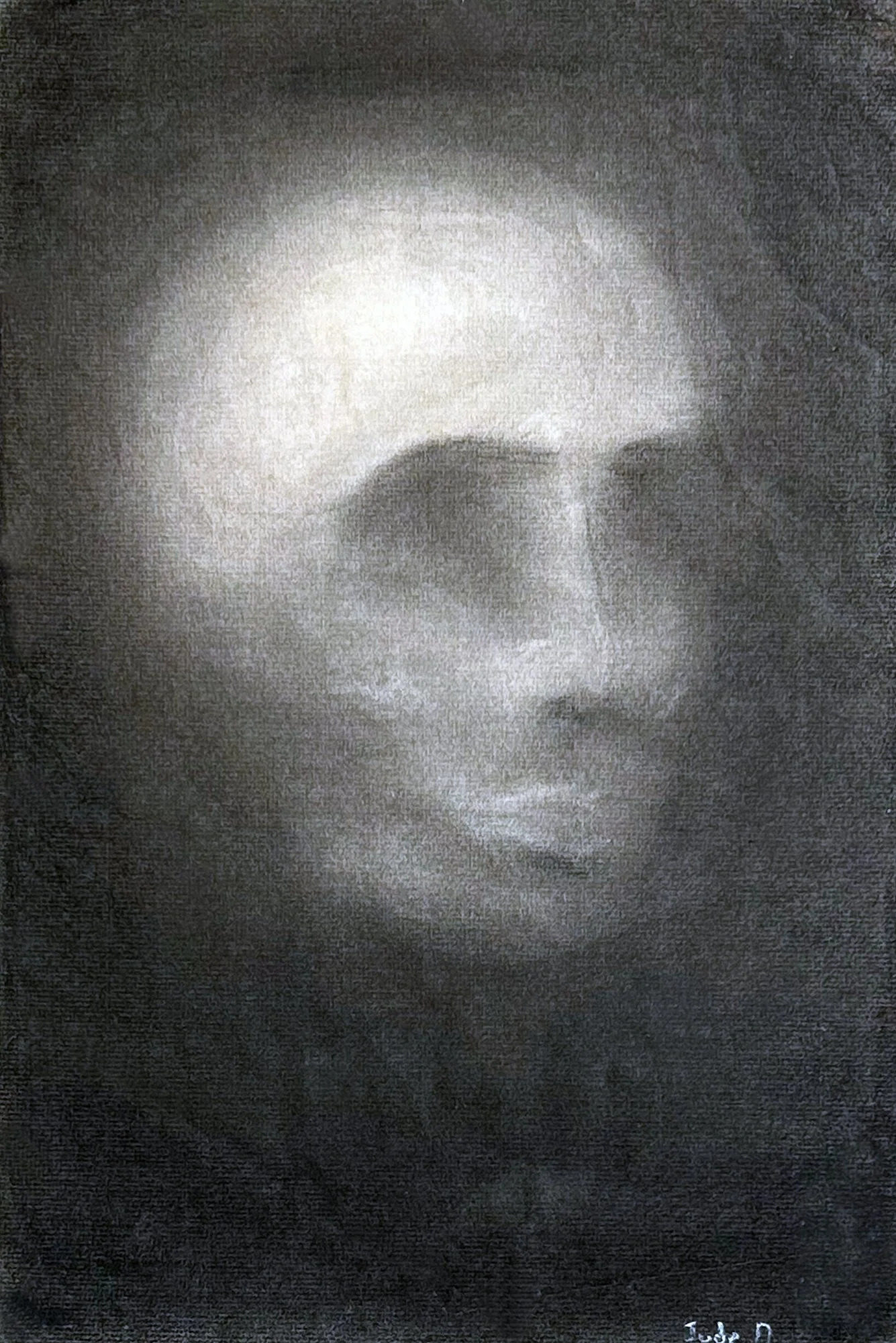  A Whisper in the Dark  
Charcoal on Paper - 12" x 17.5" (17.25" x 21.25" Glass Fr.) 
$200.00