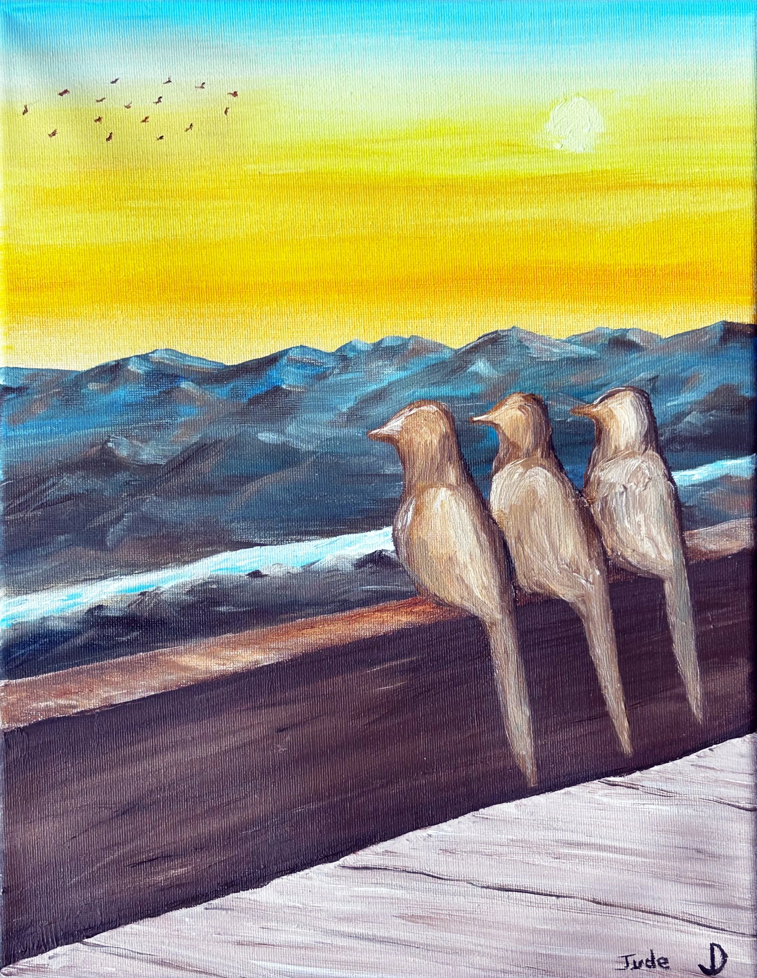  3 Blind Birds  
Oil on Canvas - 11" x 14" 
$175.00