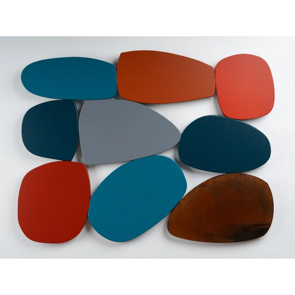 Blue, Brown and Middle Grey