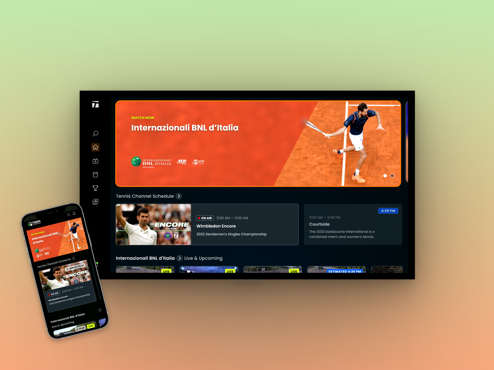 Tennis Channel Plus Redesign