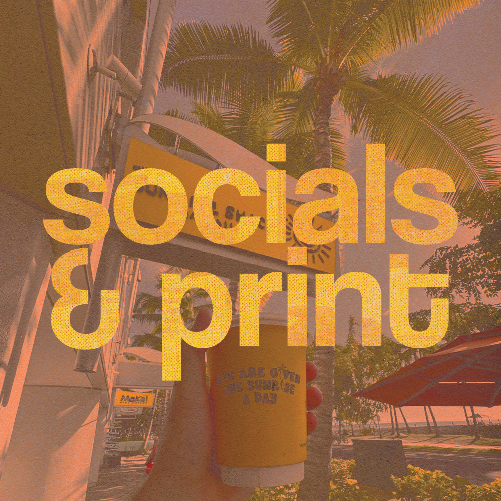 Some graphic design work for social media and print media for brands