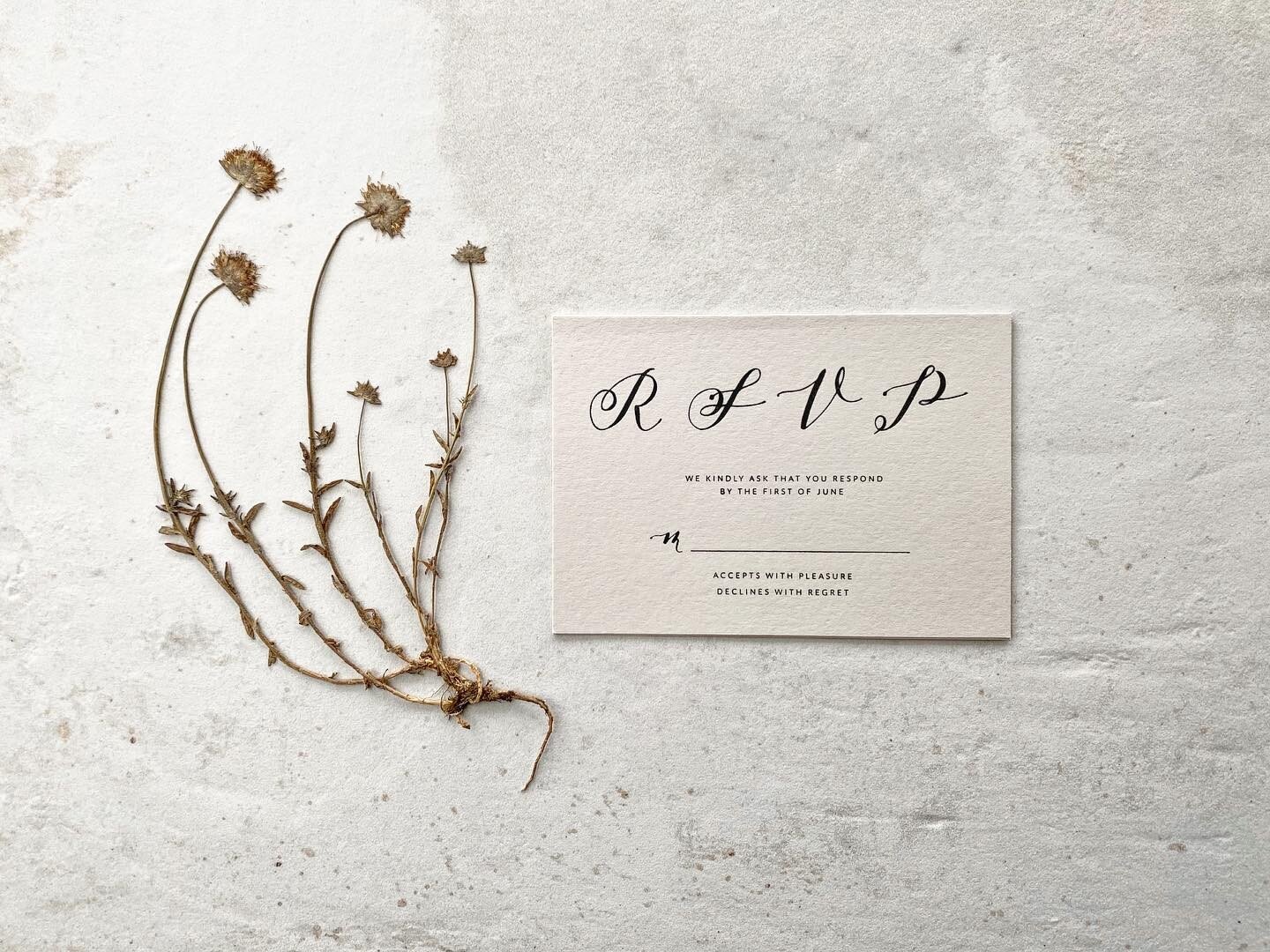 Our &lsquo;Clay&rsquo; RSVP - there is great poise and beauty to be found in tradition #theyorkshireweddingstationer