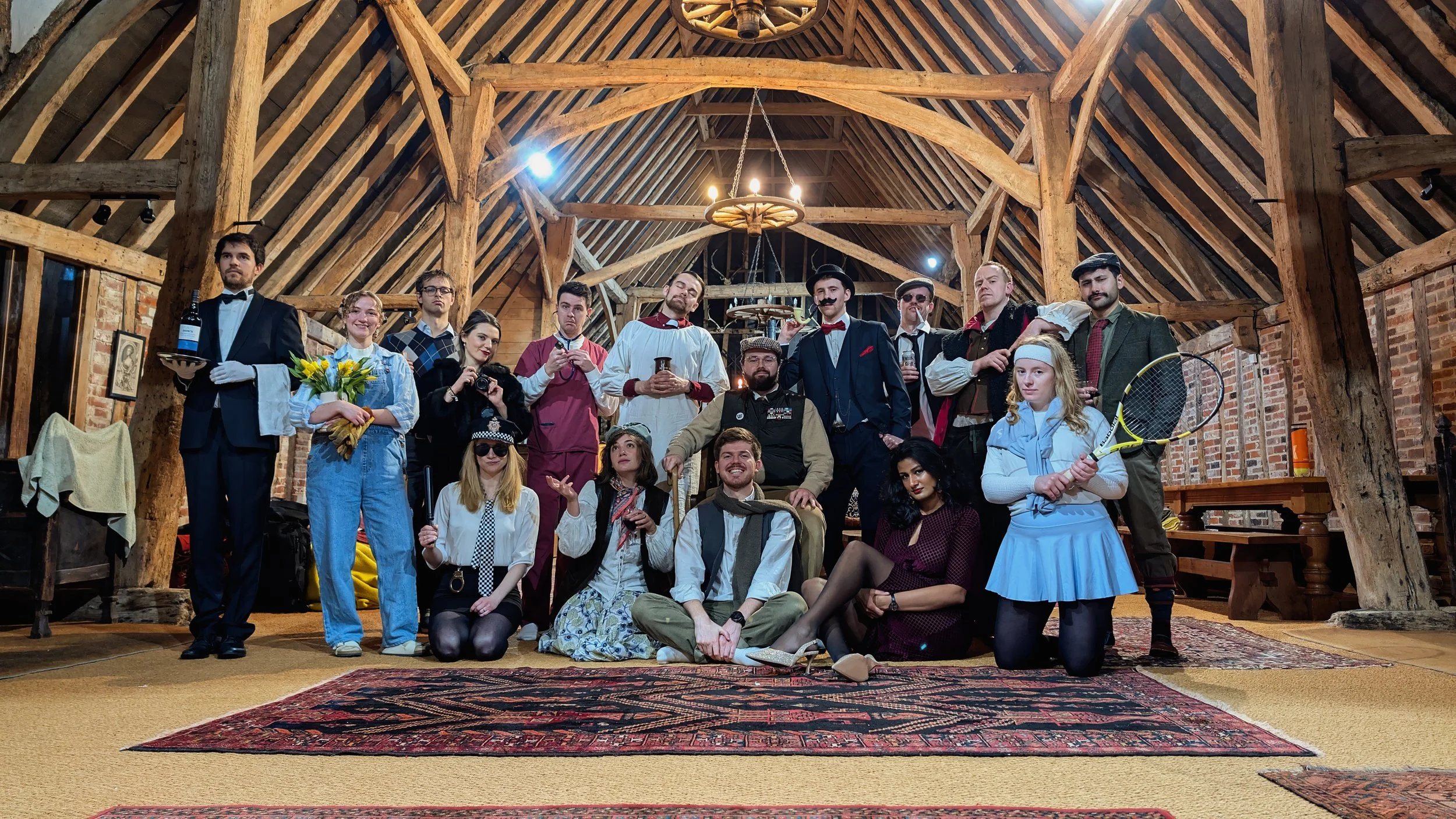 Fancy dress in The Tudor Barn in Suffolk