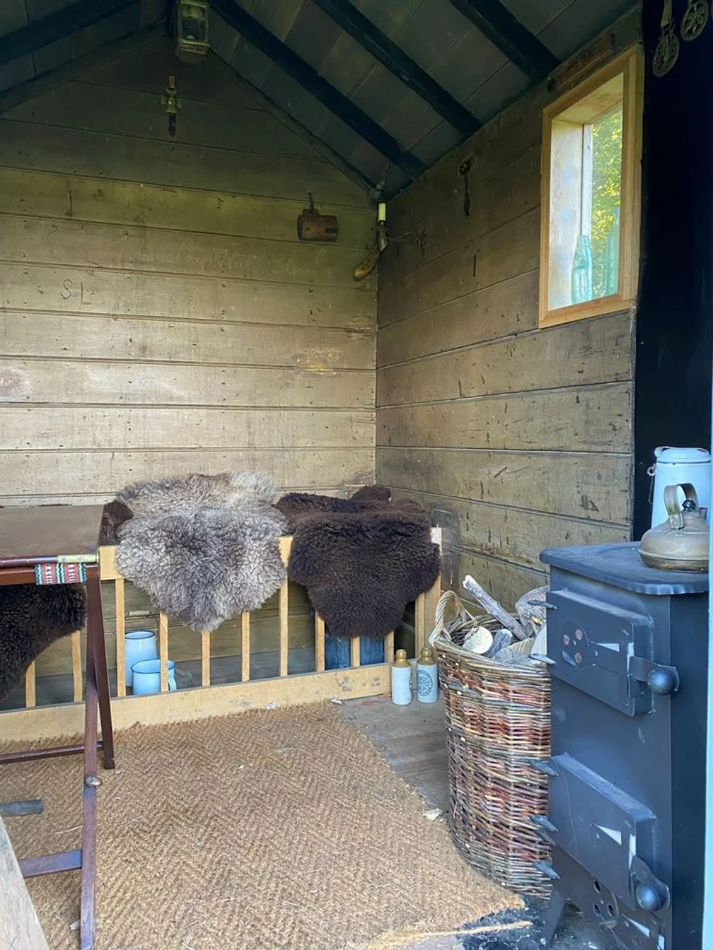 Restored shepherd's hut with woodburner etc (1)red.JPG