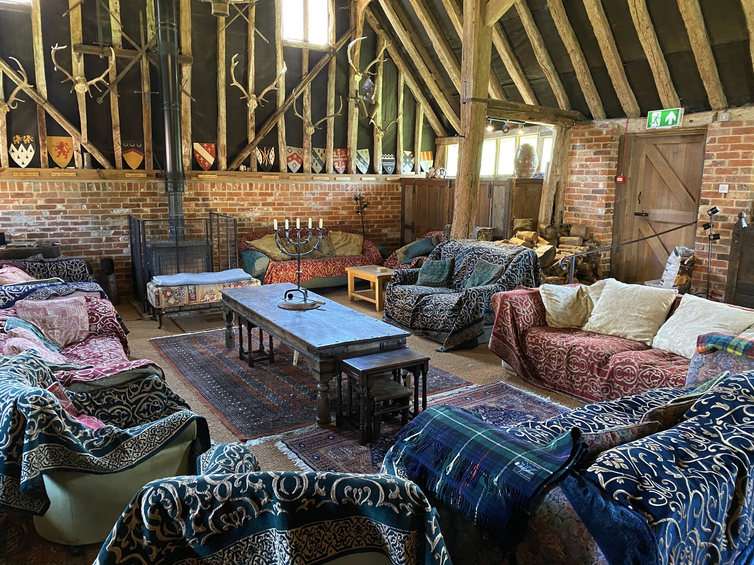 The seating area around the woodburner