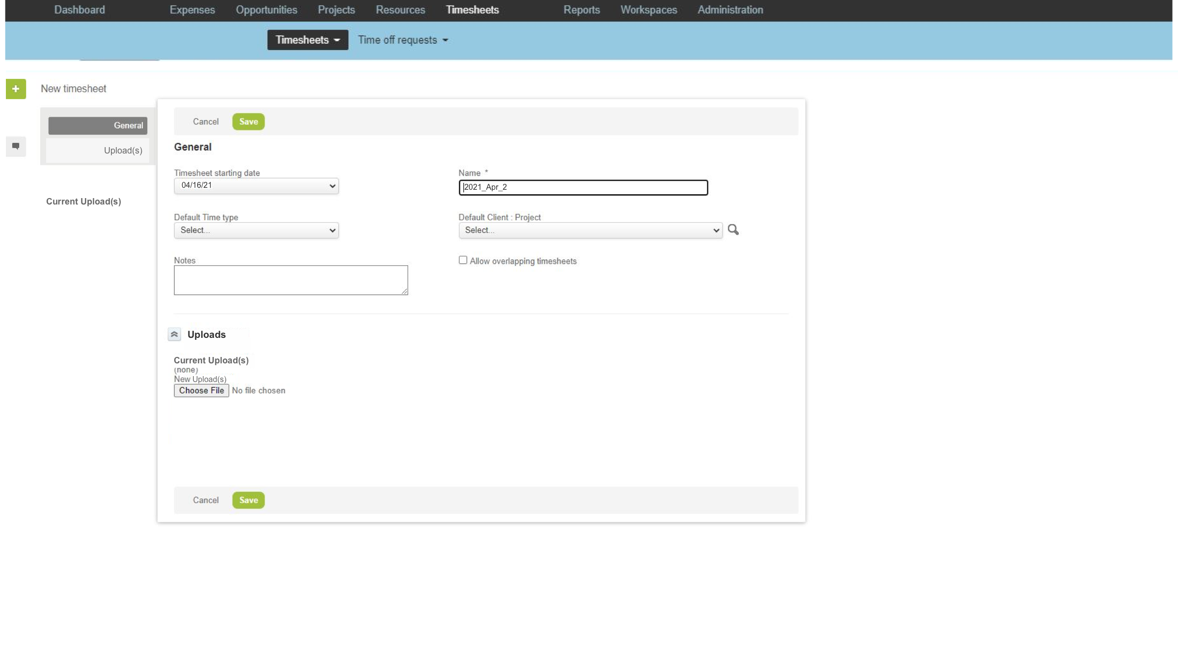 Update upload file to timesheet screen