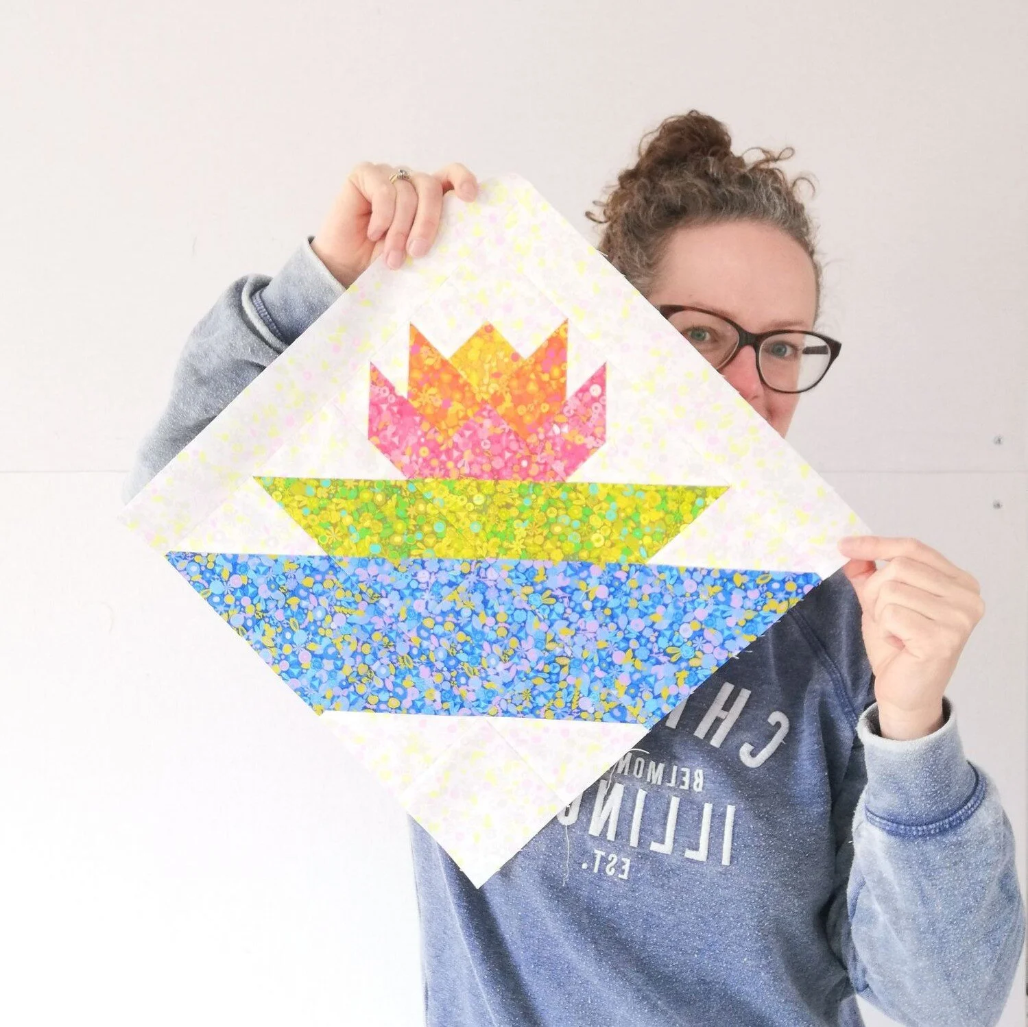 Water Lily Quilt Block Pattern 1092x1299