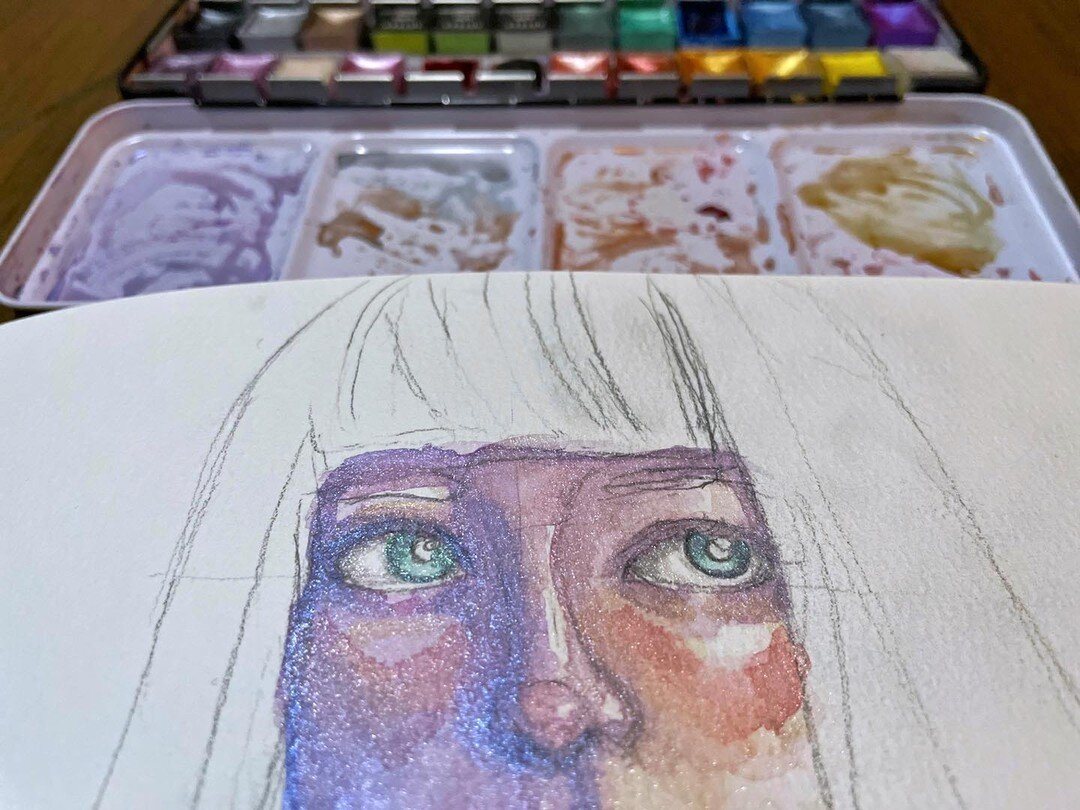 Wip of a metallic watercolor painting.
.
.
.
.
.
.

#watercolorartwork 
#watercolorpaintings 
#figurativeartist #figurativepainting
#mexicanart #mexicanartist #watercolorartist 
#watercolorart #figurativepainting
#emergingart
#contemporaryartist #mod