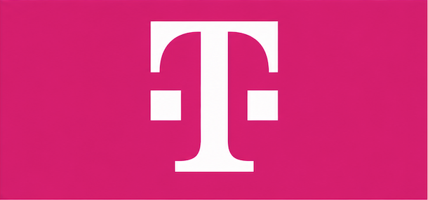 Pink background with the white T-Mobile logo in the center.