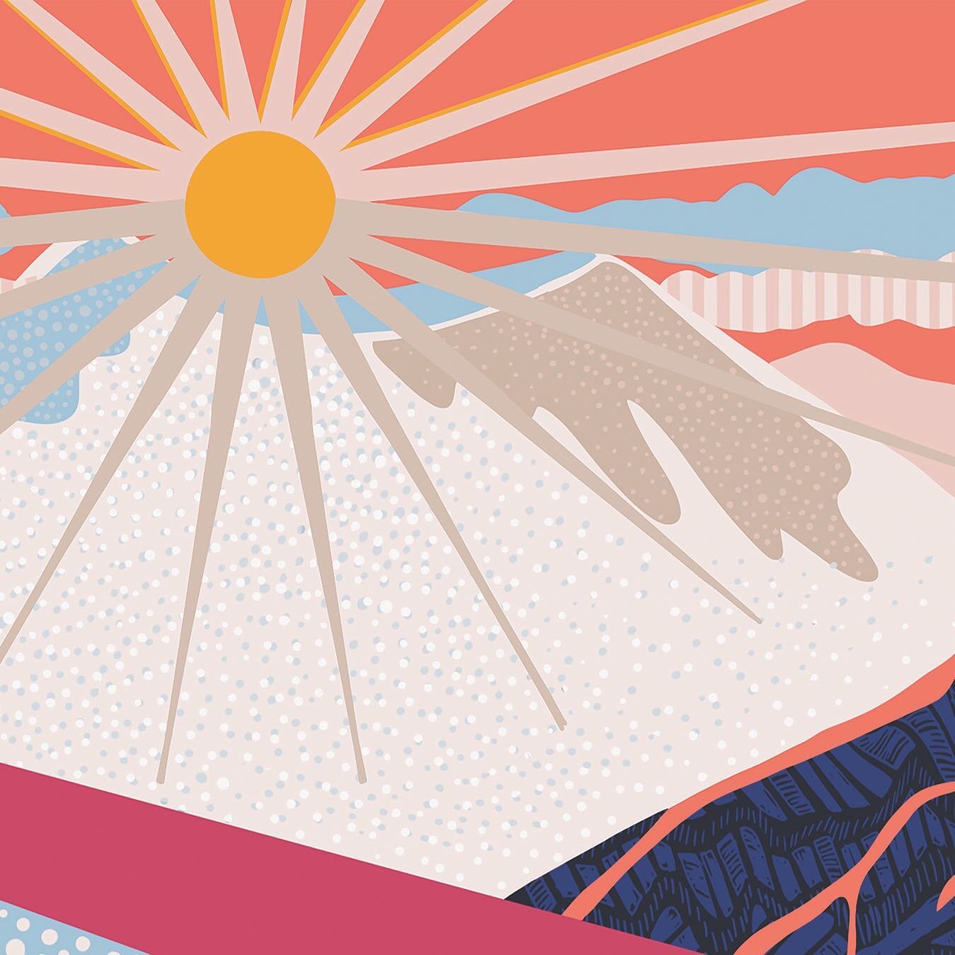 WALMART digital mural design: 11 of 12 
.
Walmart asked me to design a 50 foot wide mural for their Kailua-Kona store. I divided the long space into thirds: volcanoes, agriculture, and ocean.&nbsp;

The first third shows sunrise at Mauna Kea and an e