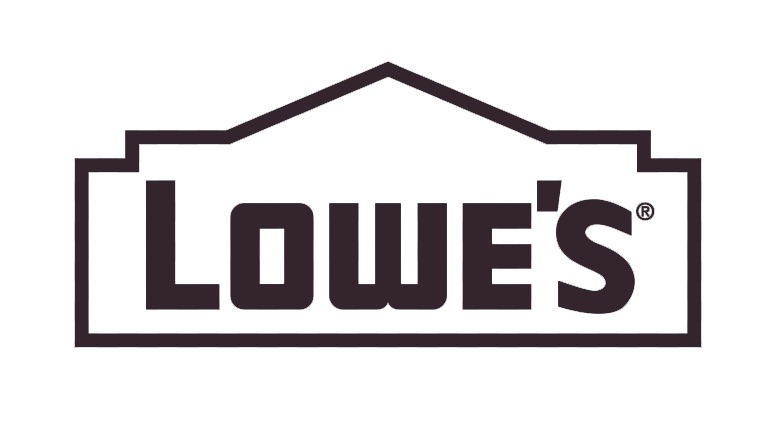Lowe's logo featuring the store's name within a house-shaped outline.