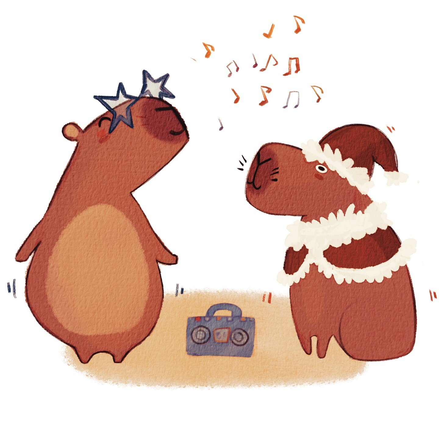 Dancing through the holidays with this capybara crew. Happy holidays for everyone! 

#capybara #holidays #dance