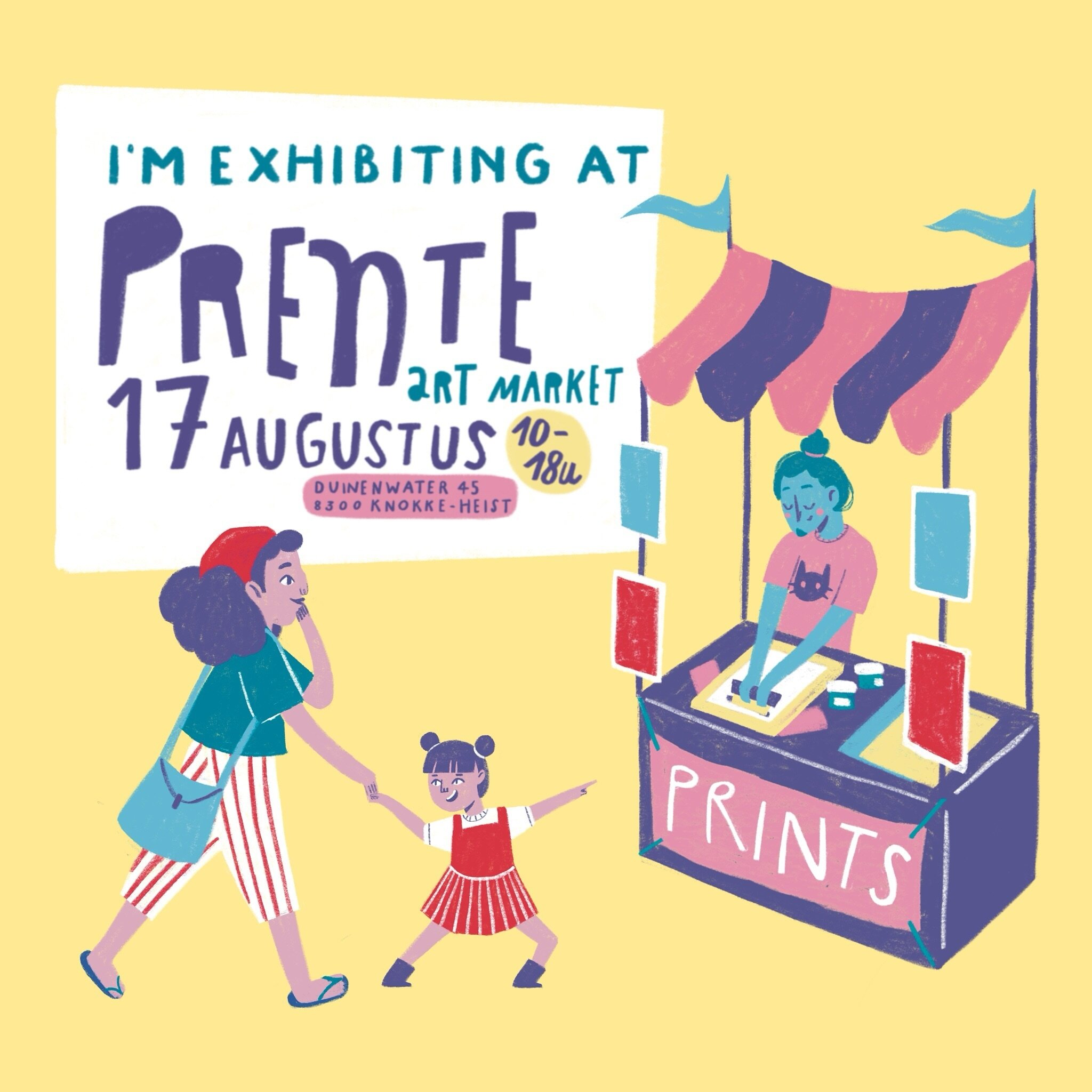 Exiting news! I&rsquo;ll be participating in the coming @prenteartmarket this August in Knokke-Heist selling my artwork. I hope to see you there for a little chat or just to say hi! Your support means the world! 

#prenteartmarket #knokkeheist #artma