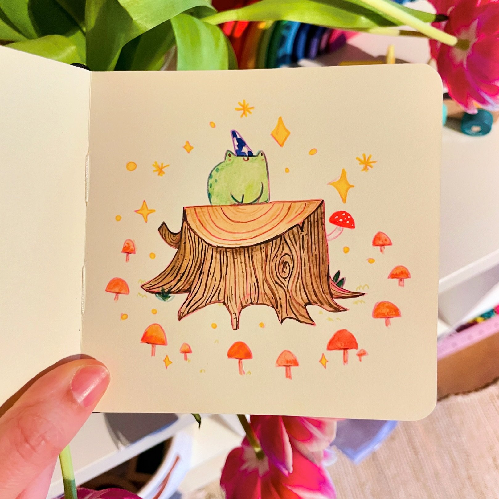 I need to find a magic toad to change this weather 🌦️🥲

#illustration #gouache #mixedmedia #sketchbook #minyillustration #magictoad