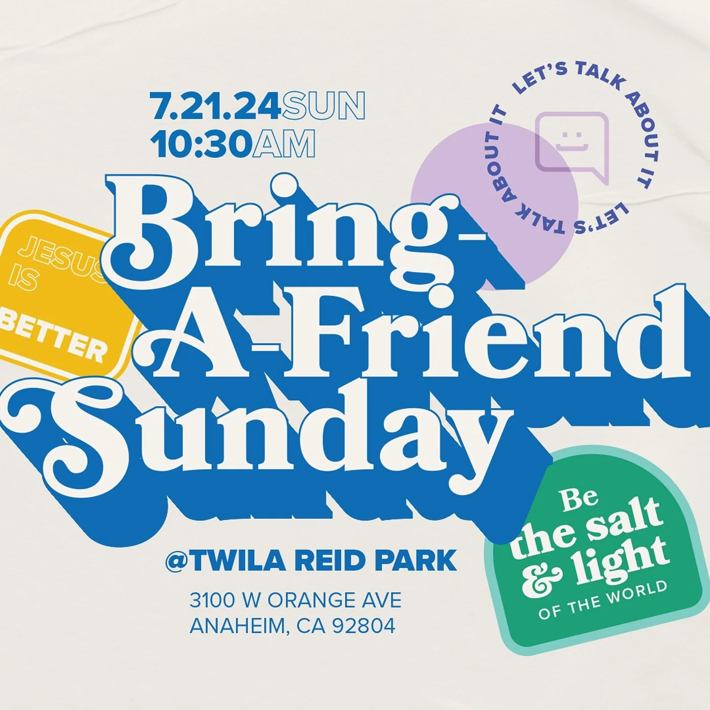 Don&rsquo;t forget to bring a friend to tomorrow&rsquo;s gathering as we answer the questions, &ldquo;&lsquo;If there is a God, why does evil exist?&rsquo; and &lsquo;Why do bad things happen to good people?&rsquo;&rdquo;
Don&rsquo;t miss out as we w