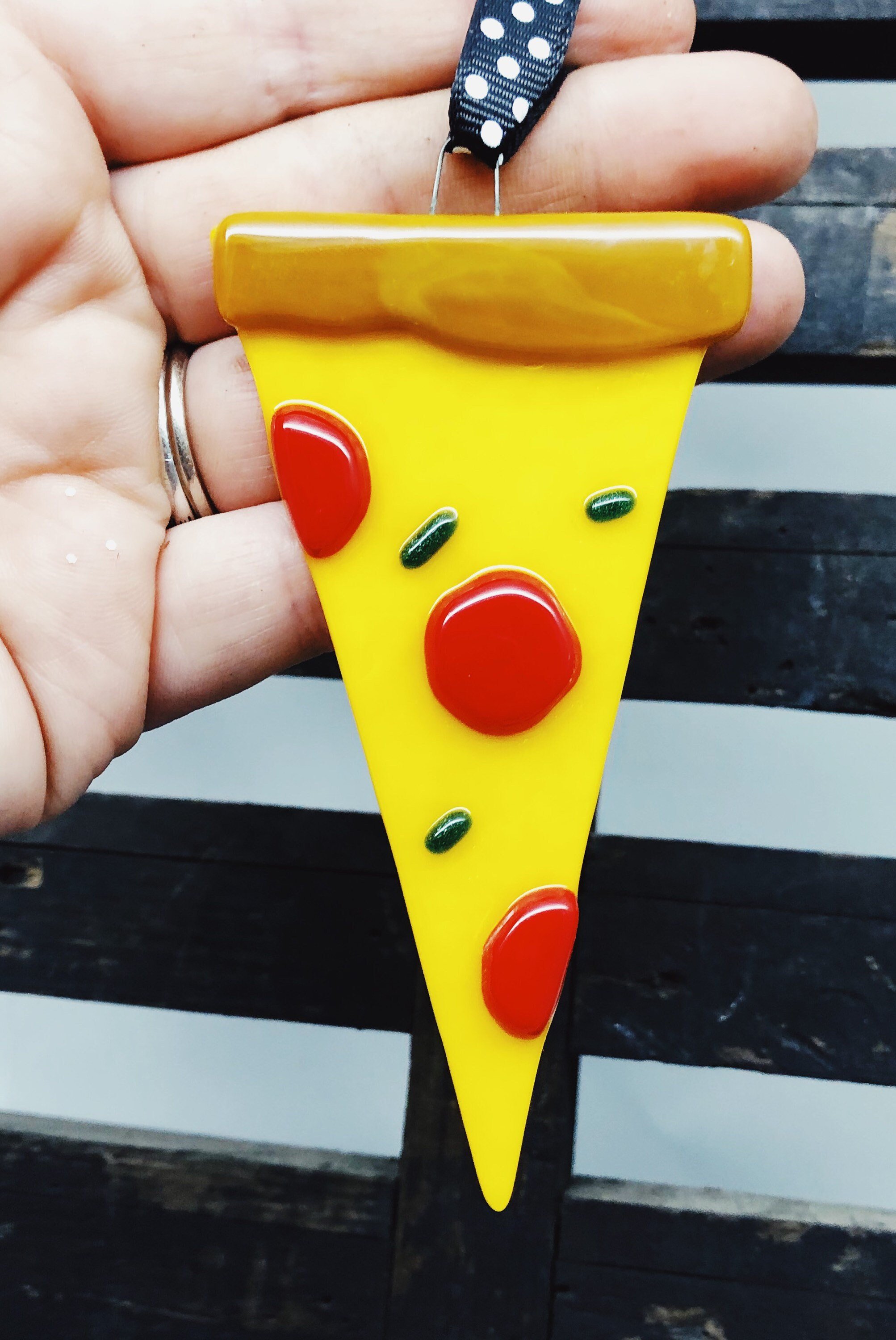 Glass Pizza Ornament