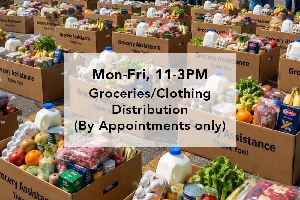 Groceries/Clothing Distribution (By Appointments only)