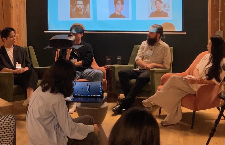 Entrepreneurs in AI & XR panel, discussing how design empowered their journey and boosted revenues from pre-seed to Series C.