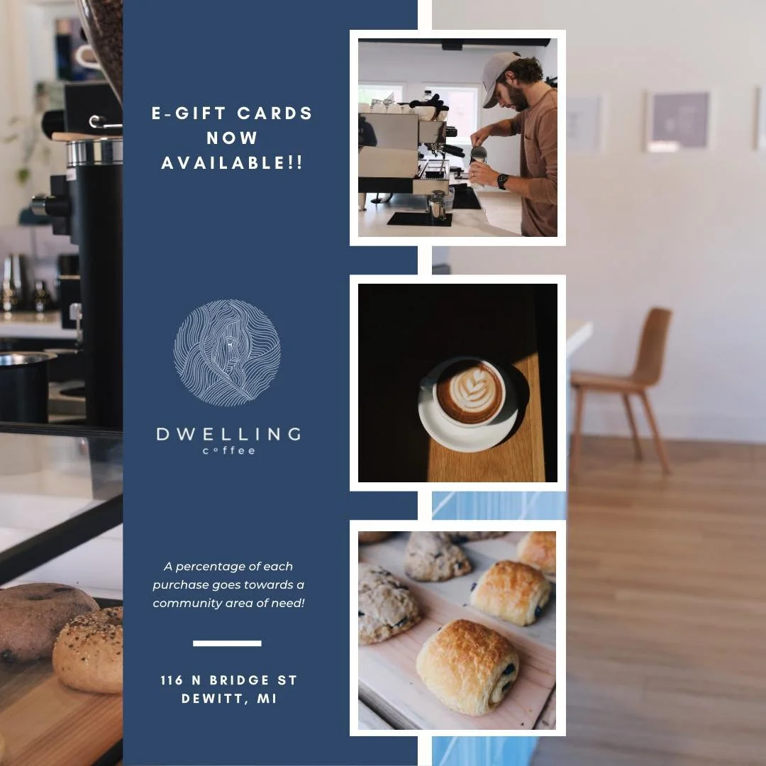 Trying to think of the perfect, easy, and thoughtful gift for a friend or family member? Dwelling now offers E-gift cards for all of the coffee lovers in your life π
-
Order here or through the link in our bio:
https://app.squareup.com/gift/ML8DZD5X
