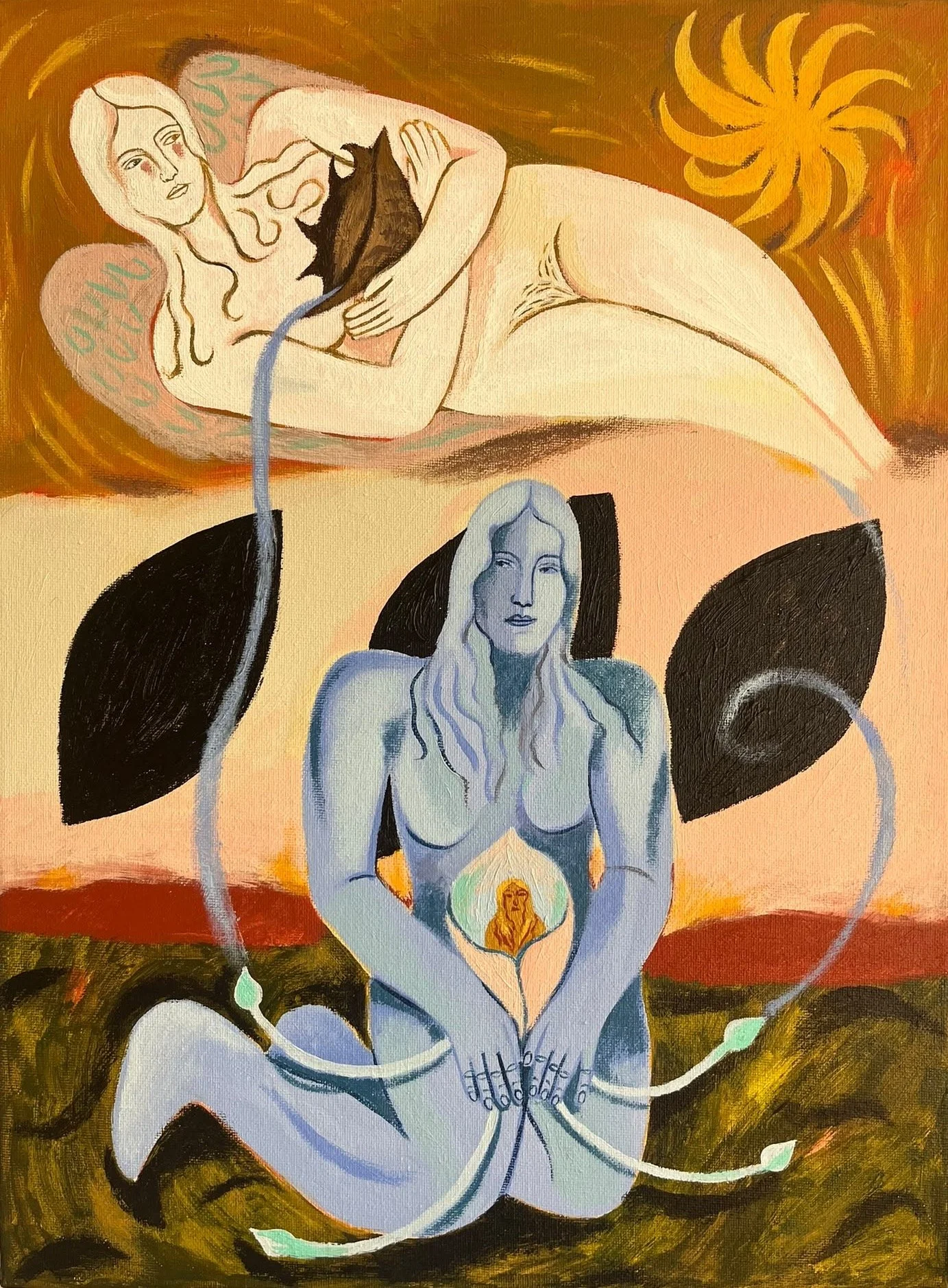 isabella vella  
in the center of the womb there is a spirit  
acrylic on canvas  
16" x 12"  
2026  
$4200
