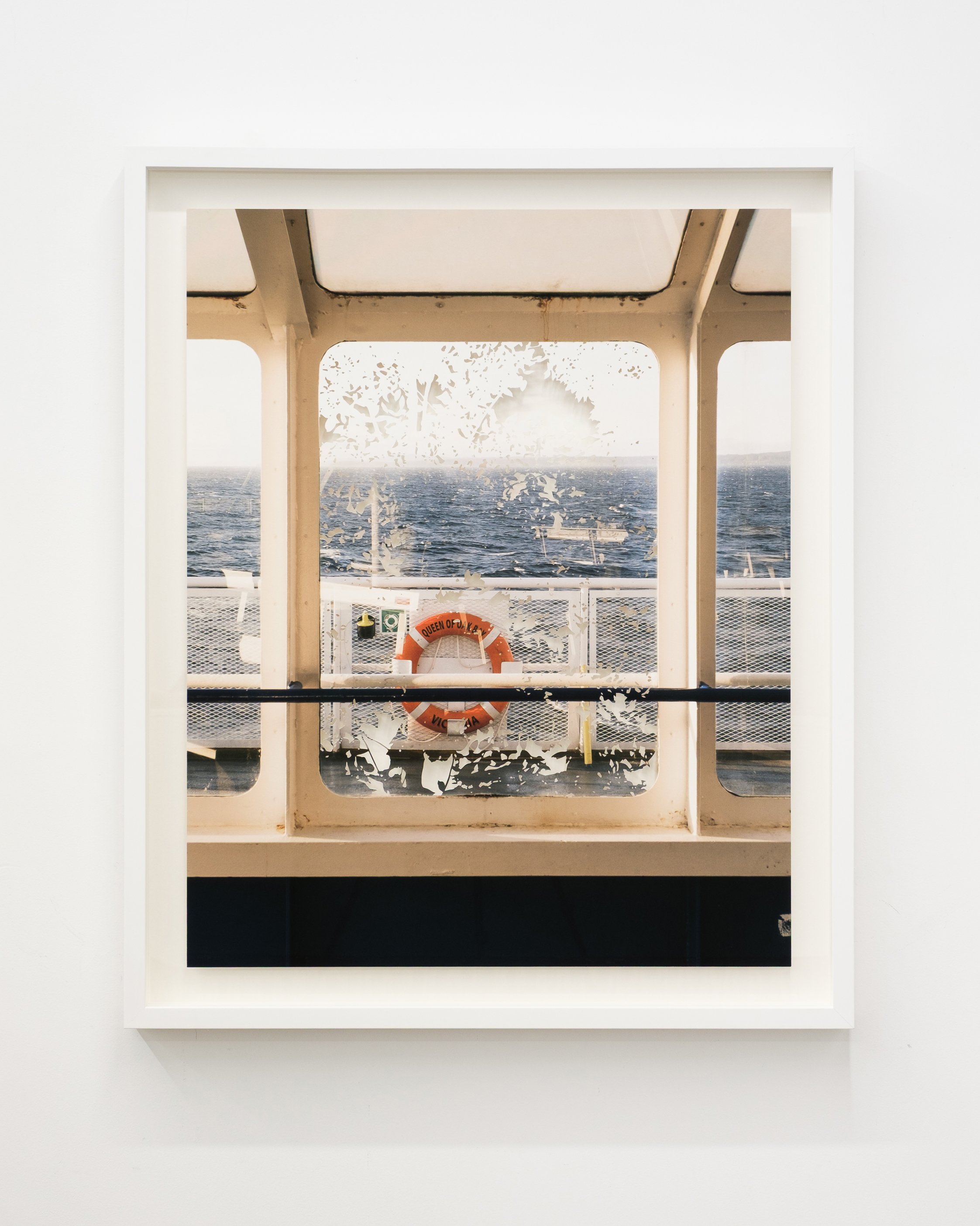 fiona freemark  
sunrise ferry no.2 
hand cut photo on hahnemuhle photo rag, framed 
40" x 33" framed 
2026 
$4400