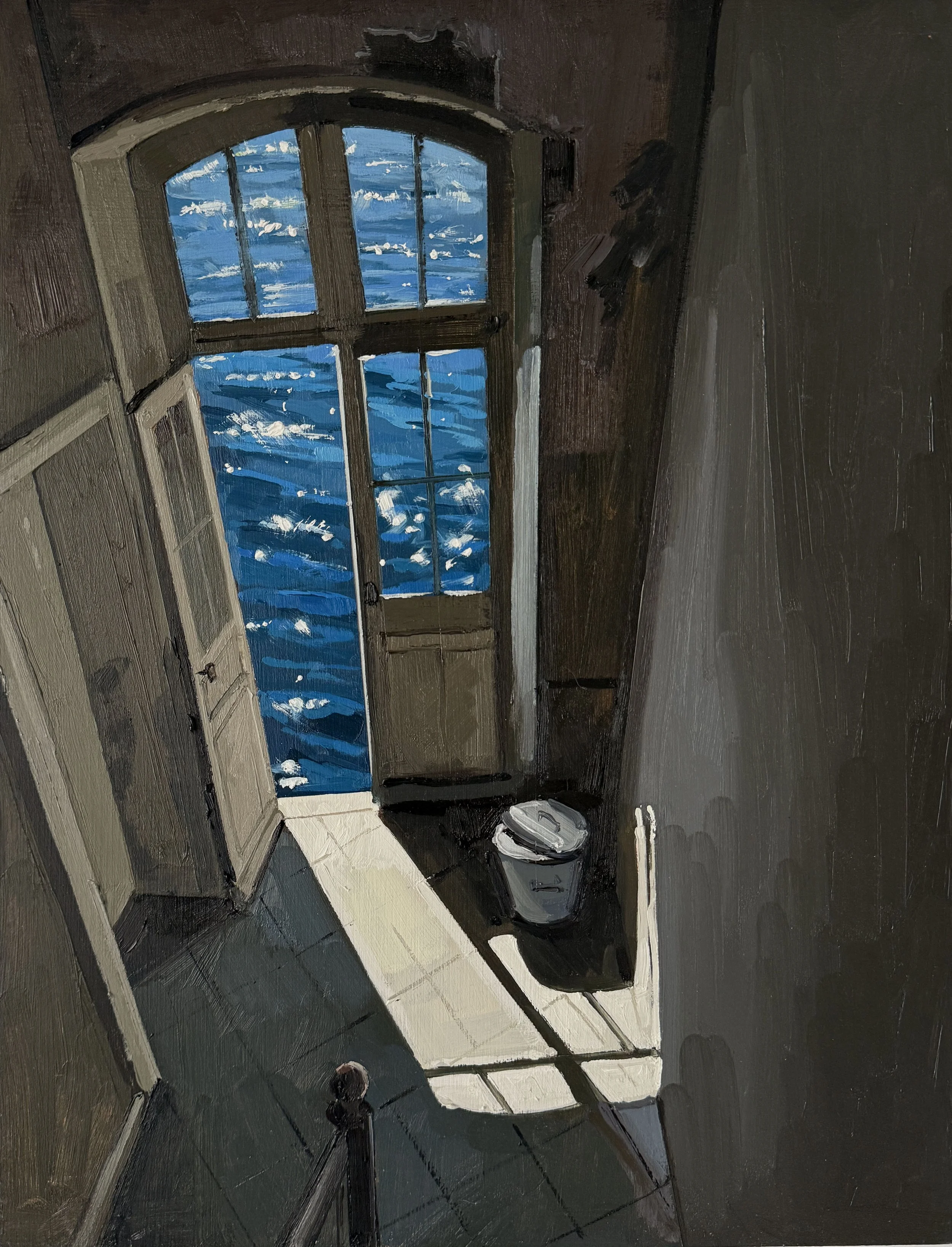  chloe chlumecky   
orquevaux / greece 
oil on wood panel, framed 
16" x 12" 
2025 
sold