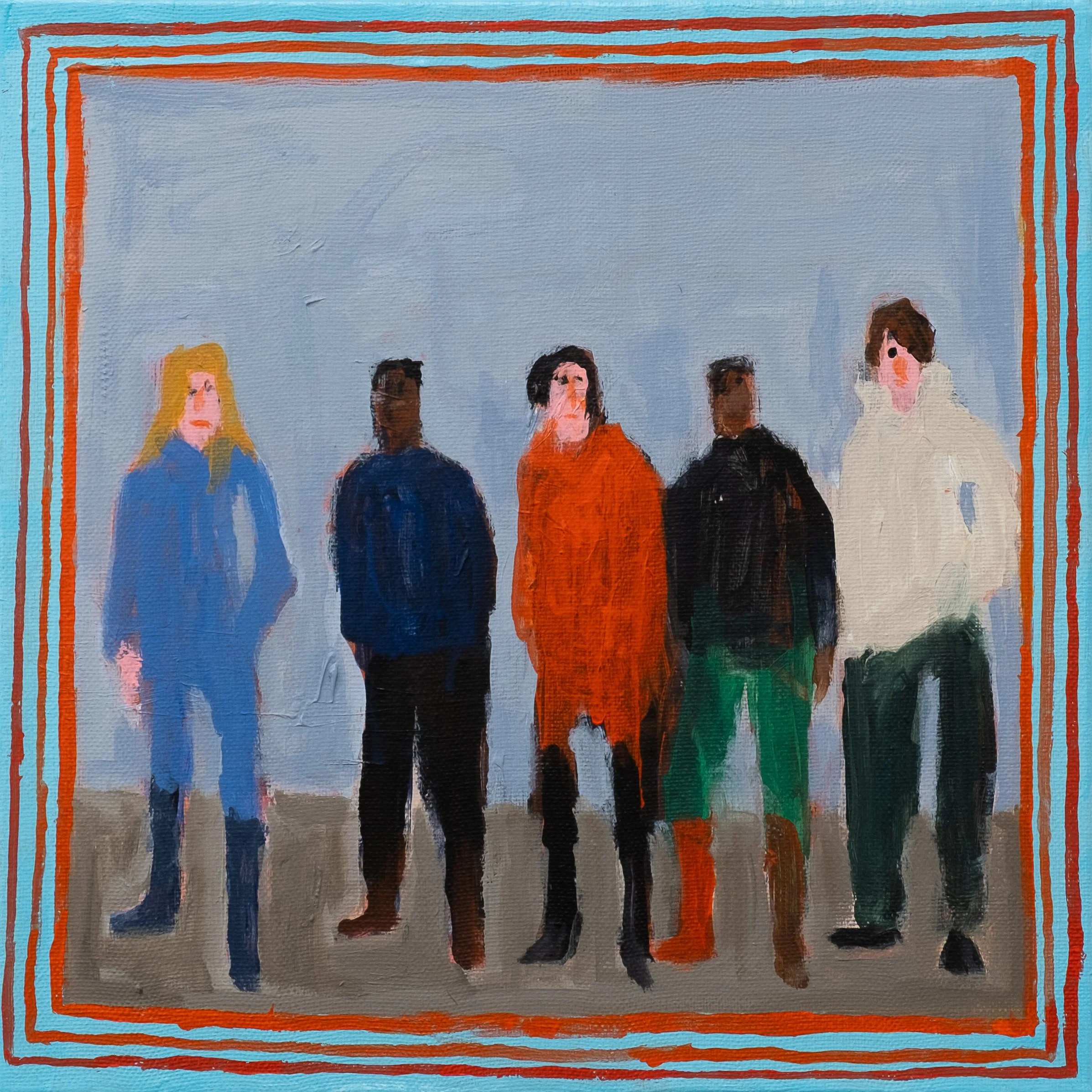 five beautiful people 
acrylic on canvas 
12" x 12" 
2026 
$1000