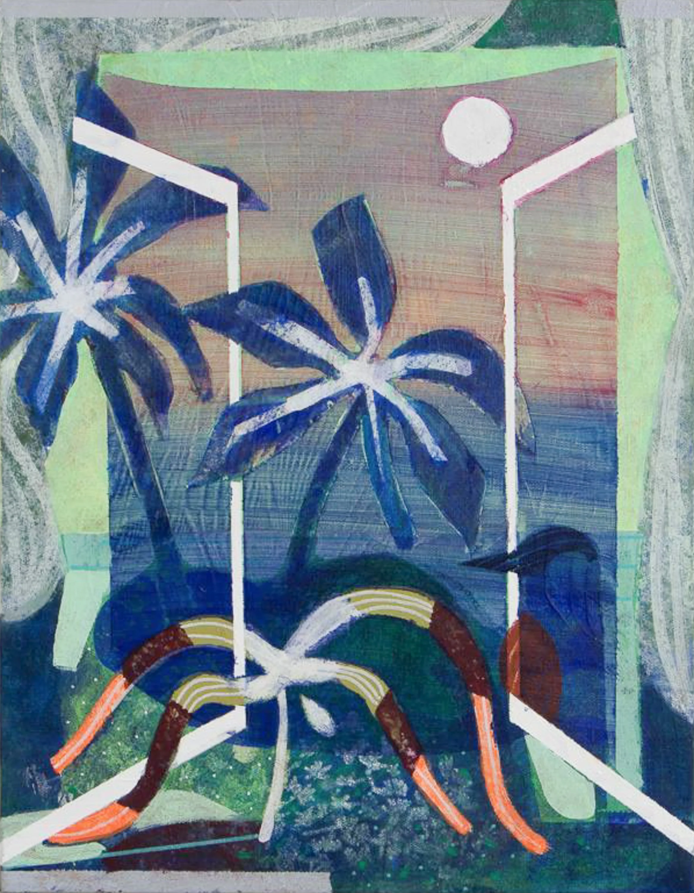 window alibaug oil and gouache on cotton 18" x 14" 2025 $1600