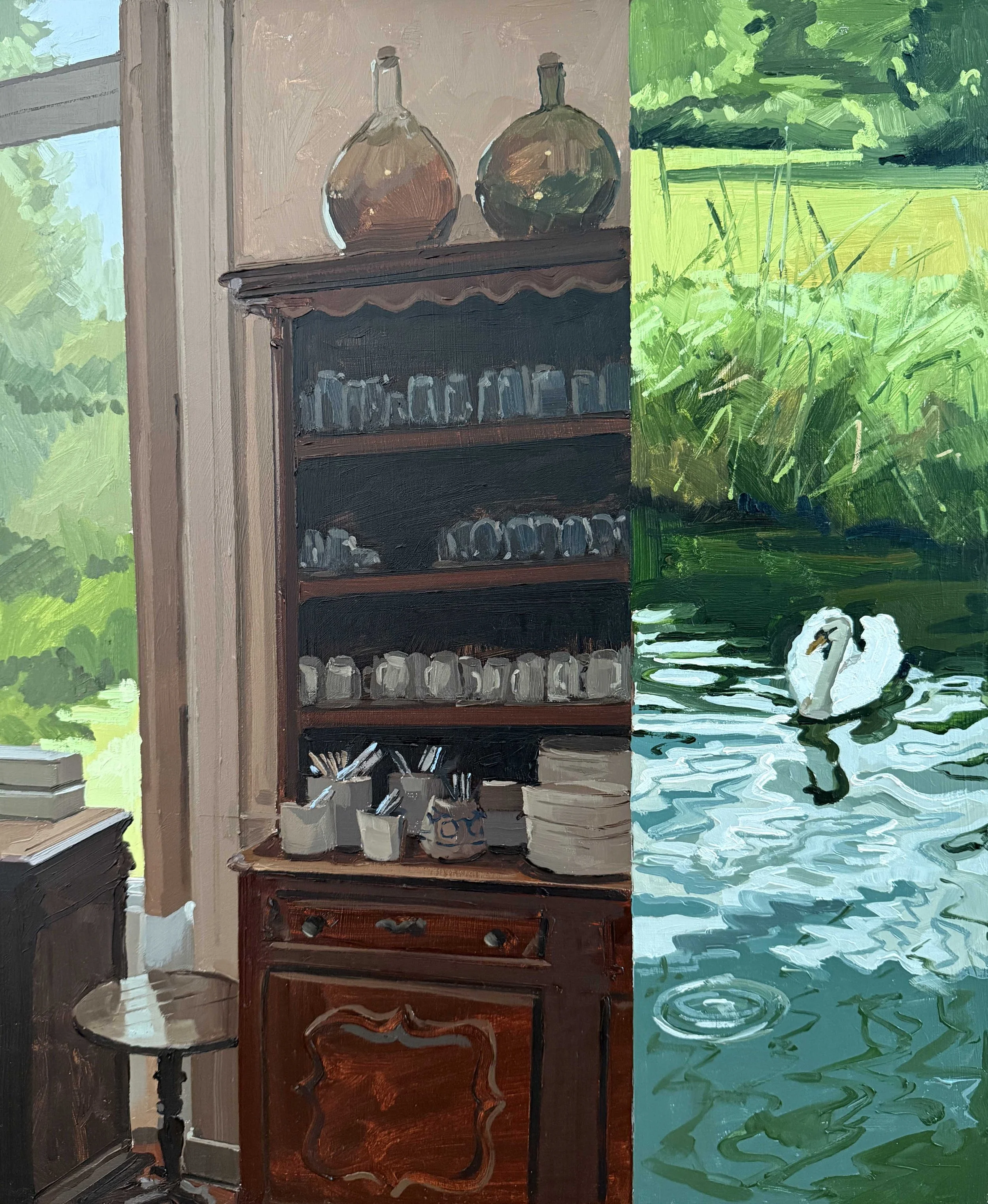 kitchen and steve 
oil on panel 
20" x 16" 
2026 
$2200 
Reserved
