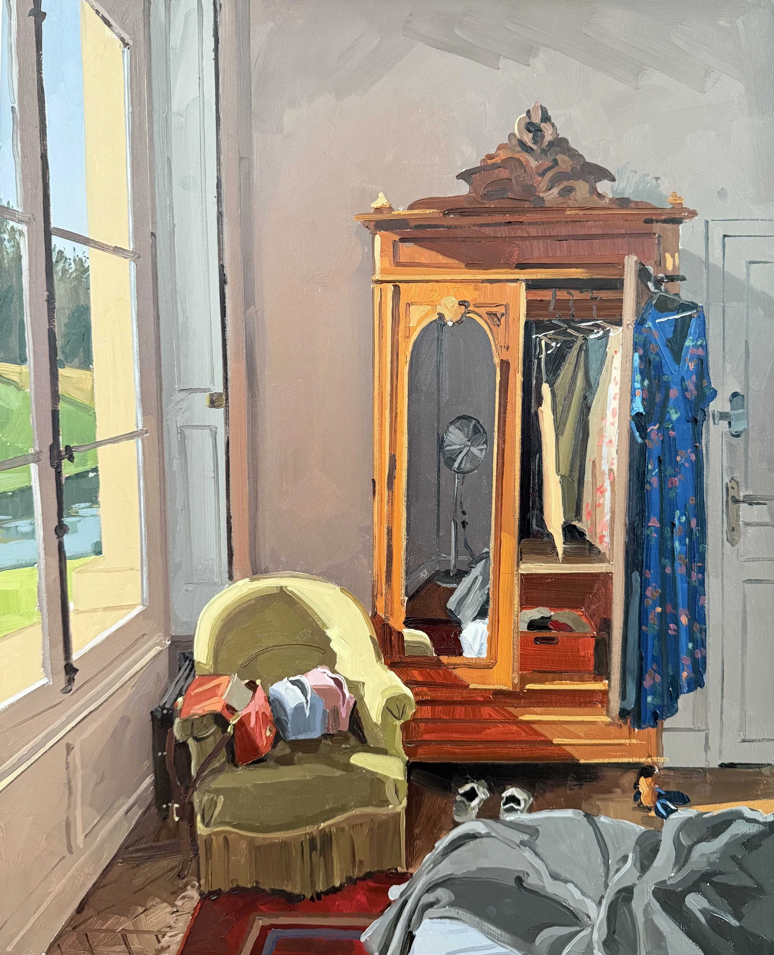 morning in my bedroom 
oil on panel 
20" x 16" 
2026 
$2200 
Reserved