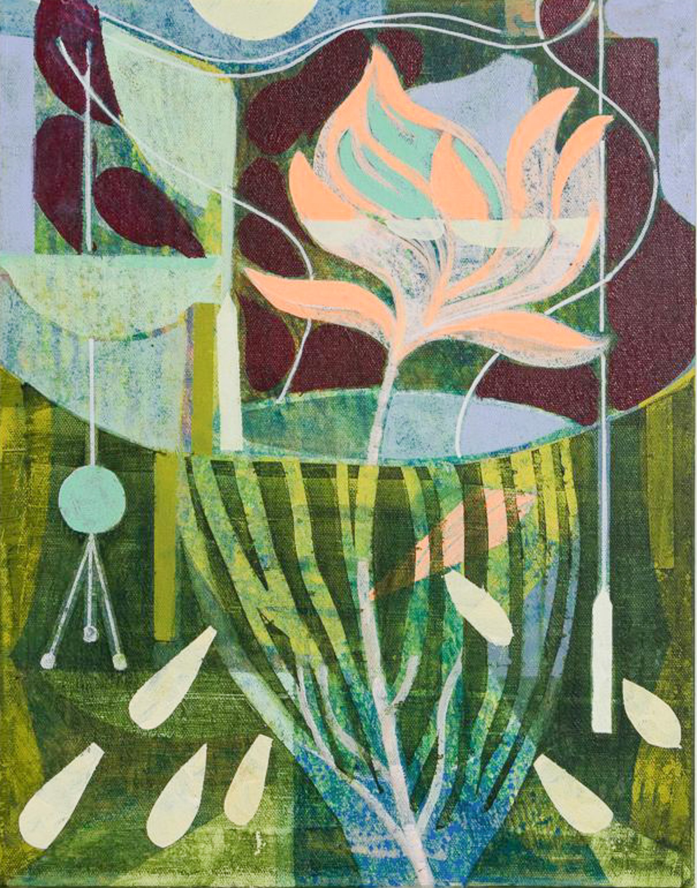 embrace the immortal seed 
oil and gouache on cotton 
18" x 14" 
2025 
$1600