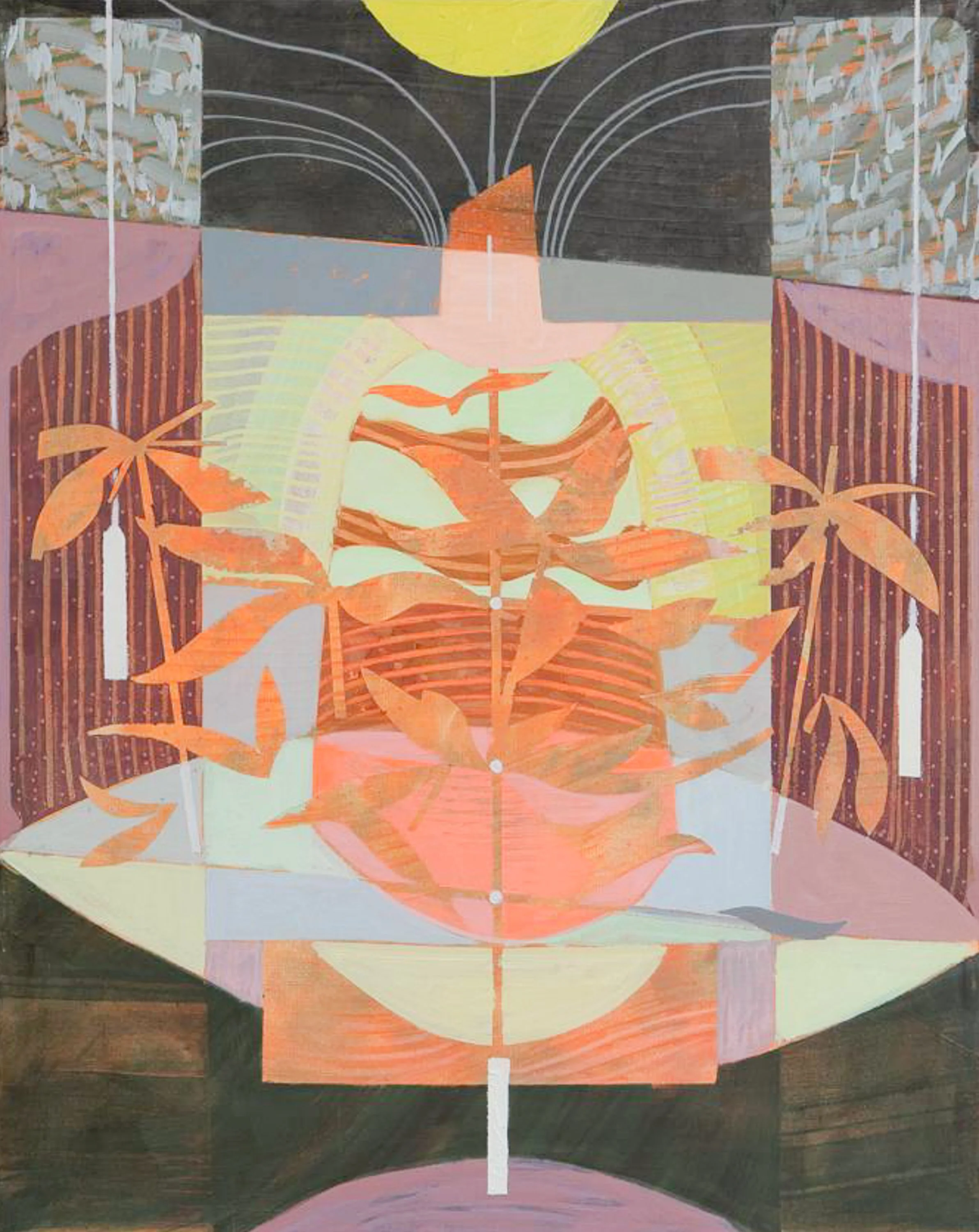 many histories to free gouache and acrylic on cotton 30" x 24" 2025 $2700