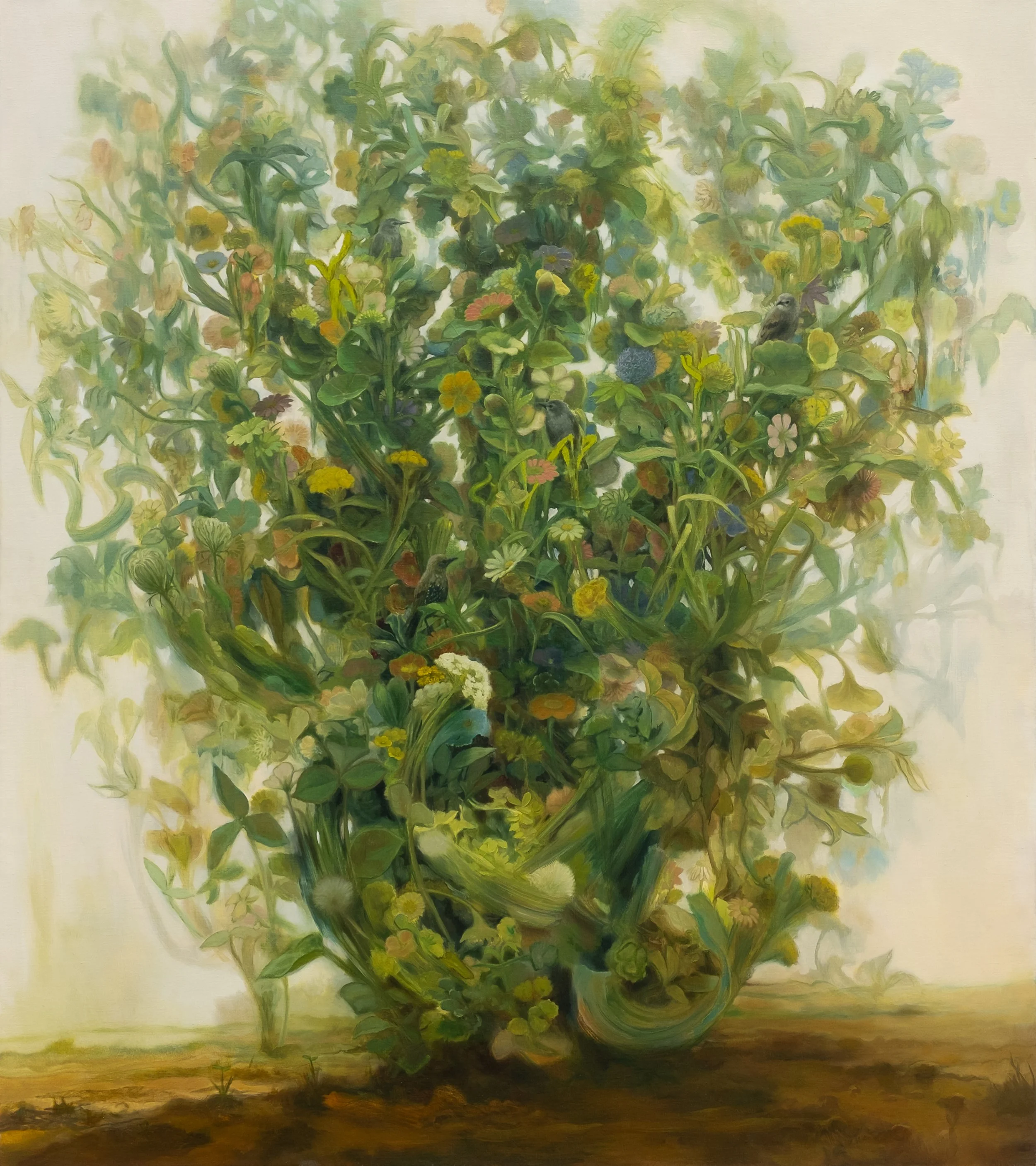 fledglings,  
oil on canvas, 
42" x 37”,  2023,
$4700