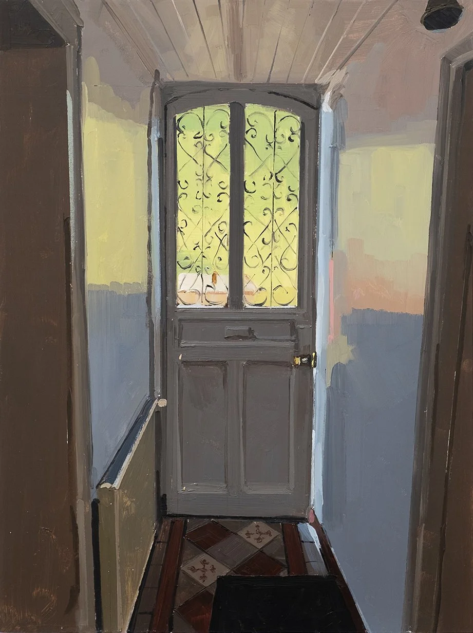 the yellow studios hall 
oil on panel 
16" x 12" 
2026
