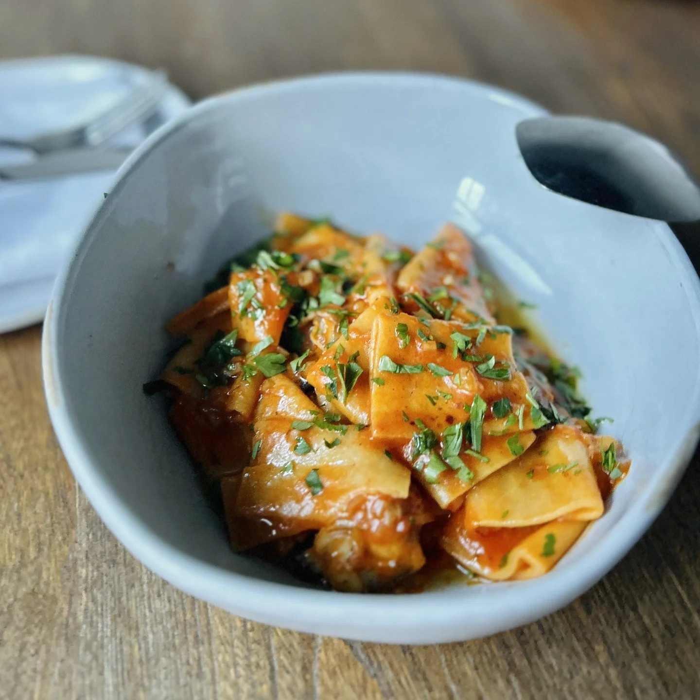 It&rsquo;s the perfect type of gloomy day to cozy up to a big bowl of warm pasta 🥰

📷: Paccheri with manilla clams, bouillabaisse, &amp; fennel sofrito

#autumnseattle // #generalharvestseattle 
.
.
.
.