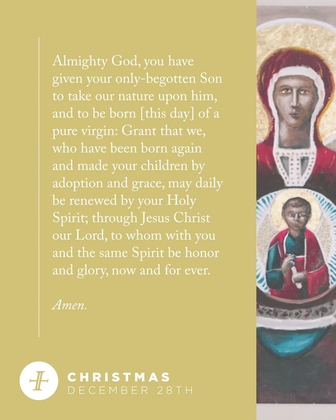 We have waited through Advent, and now in Christmas we celebrate that Jesus has come!

Today is our Sabbath Sunday, so we will not be having our regular Sunday services this week. We wish you a Merry Christmas and we will you see you next week!