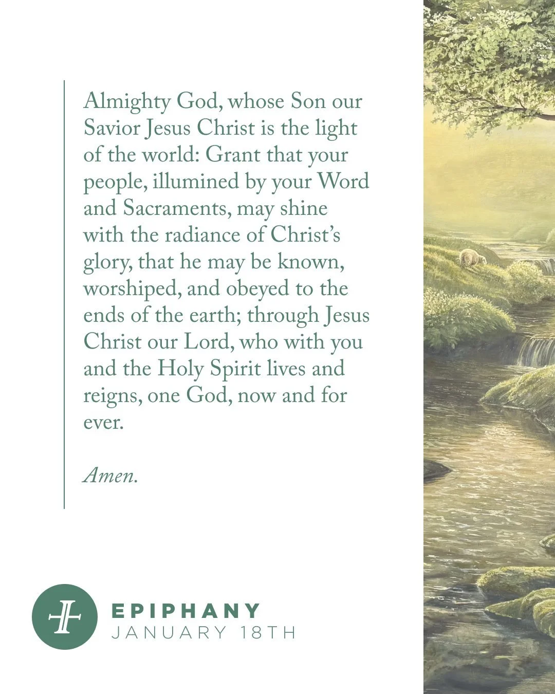 Good morning! Today is the second Sunday of Epiphany, a season in which we celebrate that Christ is made known to us, revealed to us, and made manifest in and around us.

Services at 9 and 11am.
Immanuel Kids (0 years to 5th grade) at 9 and 11am.
Imm