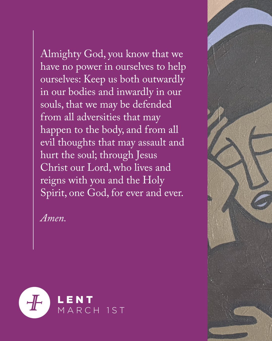 Today is the second Sunday of Lent, a 40-day season of preparation for Easter. We spend 40 days in Lent as his disciples on the journey with Jesus to the cross. We're looking forward to worshiping together today.

Services at 9 and 11am.
Immanuel Kid