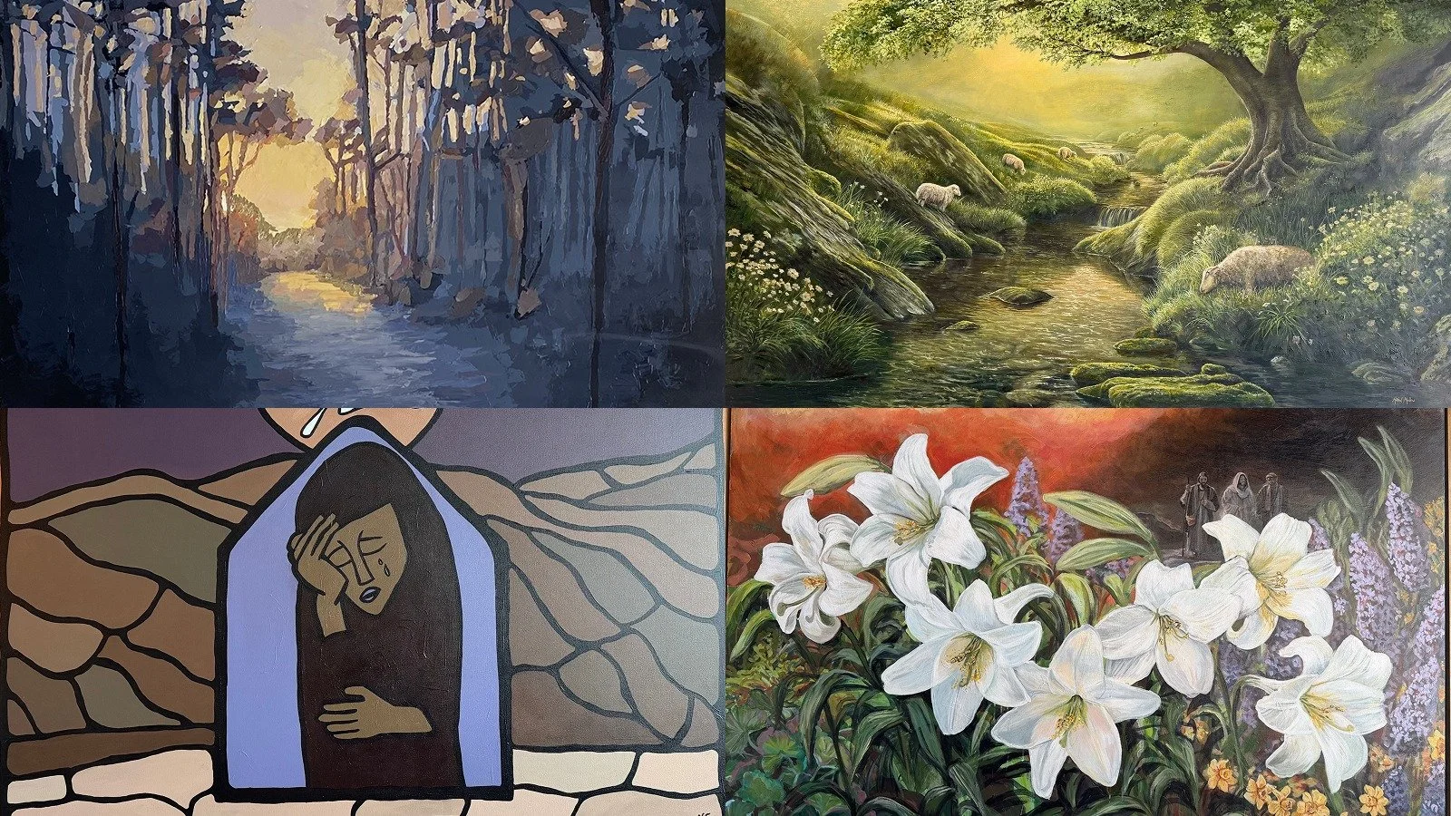 We are excited to be hosting our Atrium Artists Panel: An Evening with the Artists on April 23rd at 7pm!

Join us for dessert, wine, and a panel discussion with the four talented artists who painted the liturgical art in Immanuel's atrium about the c