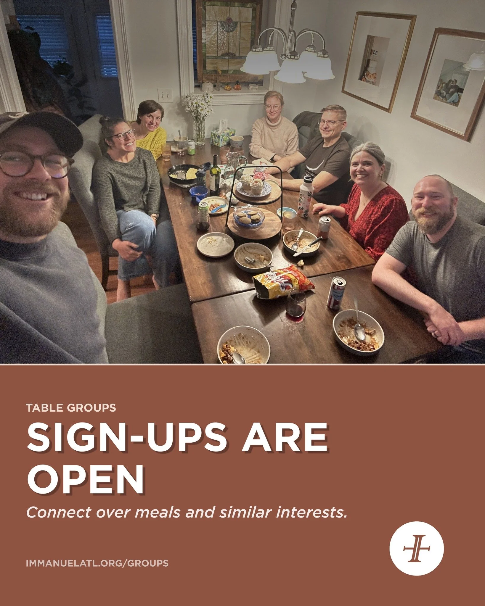 Have you considered joining a Table Group?

Table Groups are low-lift gatherings in homes or restaurants, centered around conversation where we come to see and know each other through casual connection. We've got some fun groups starting this fall!

