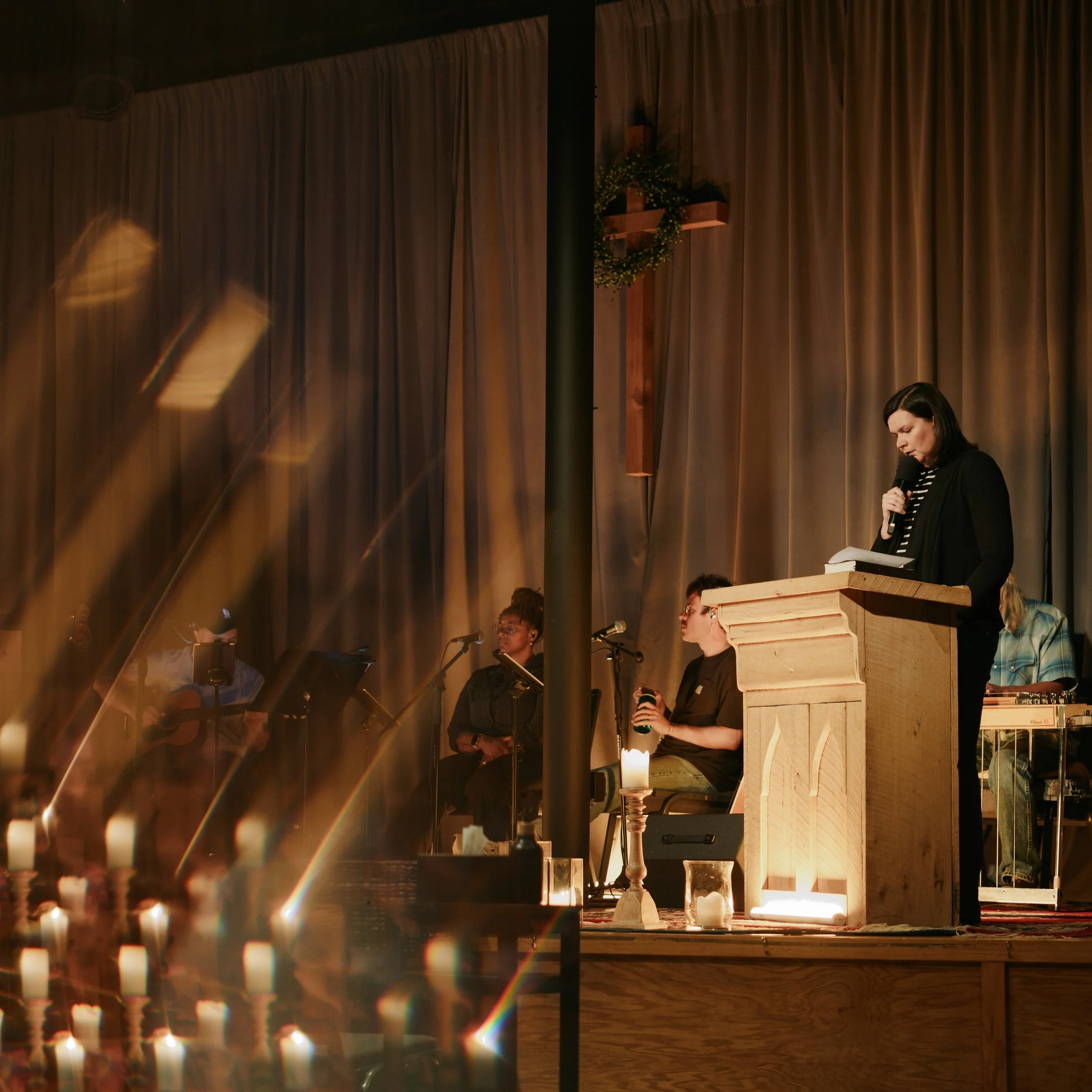 Scenes from this year&rsquo;s first Evening Prayer &amp; Song. It was a beautiful evening of shared liturgy, song, and space for the Spirit to linger. 

Our next Evening Prayer &amp; Song is November 4th. We hope to see you then!

📸: @benrollins.co