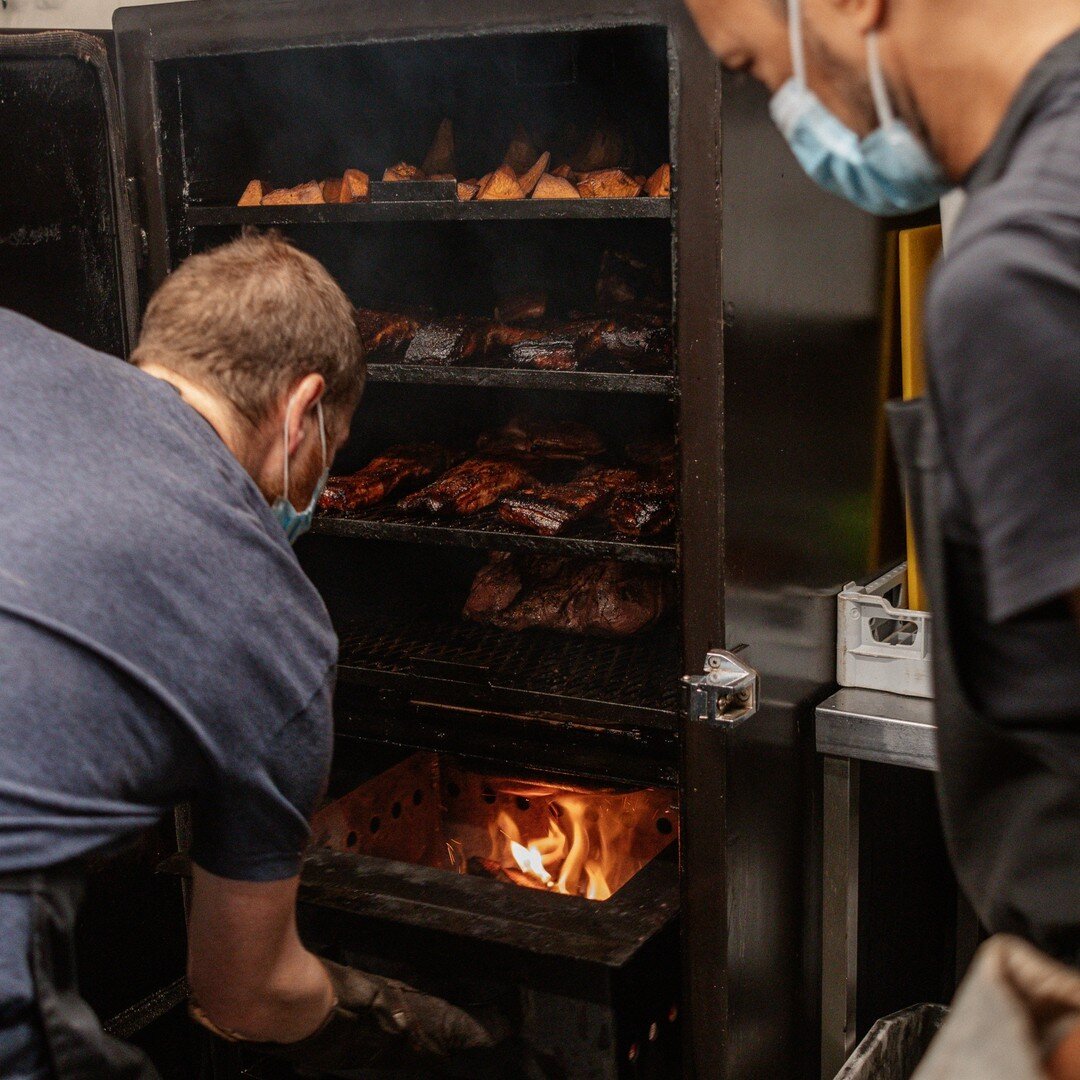 our smoker was custom built in Wexford by Pat &amp; Jim at smokin_soul.ie. we use high density, sustainably-sourced charcoal and wood from Tony @goodwood_fuel in Drogheda. we use irish woods when we can but they are hard to come by in the form we nee