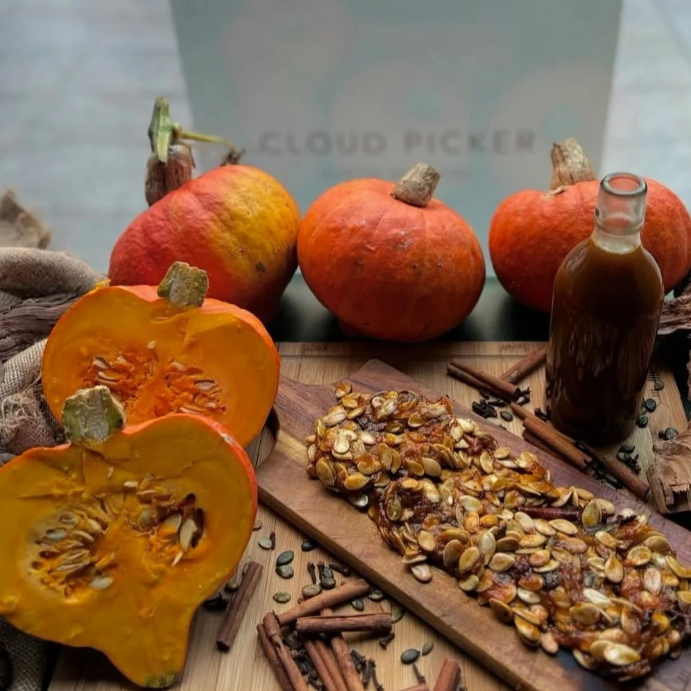 pumpkin spiced latt&eacute;. we roast off the seeds and pulp from stunning irish pumpkins and use it to make our spiced syrup. it makes the most custardy, silky, delicious syrup that we ever did try. combined with @cloud_picker beans and @thevillaged