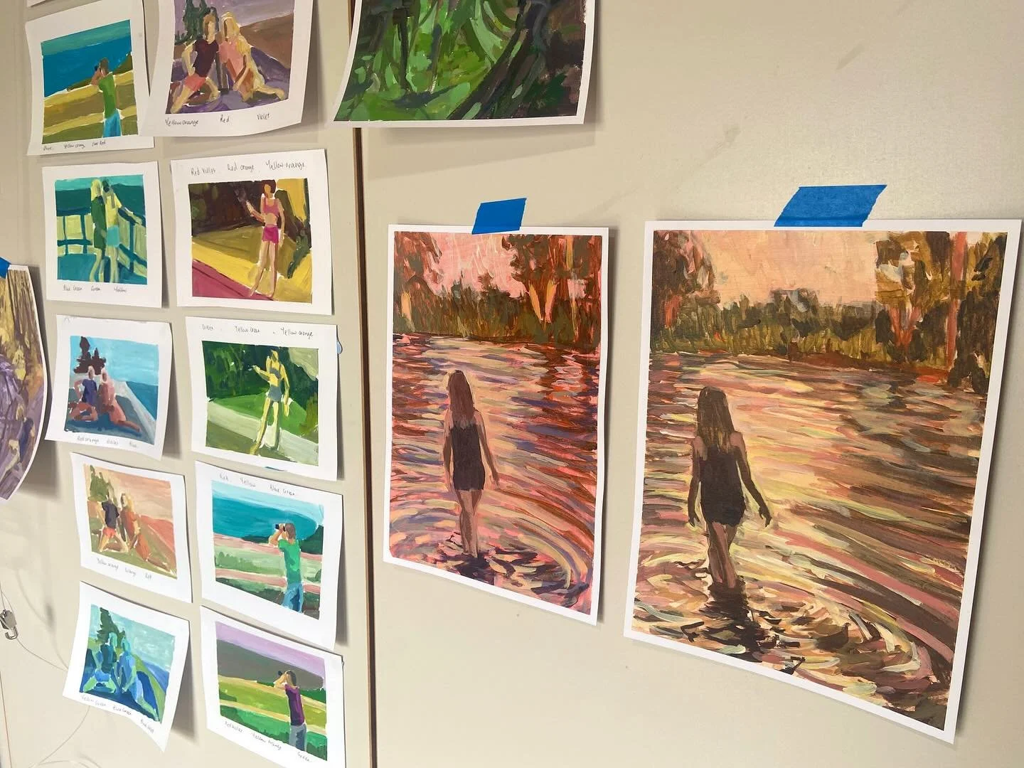 Limited palette colour studies pushing me out of my comfort zone 😬