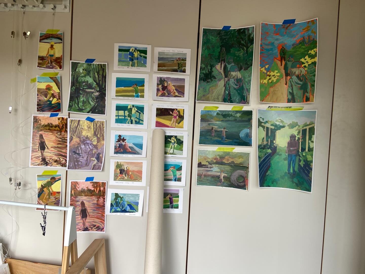 This is my &lsquo;interesting&rsquo; wall in my studio. Experiments. Some successful. Some not. But each one tells me something I need to remember in future work.

This wall is forever evolving. Different studies come and go. Some however, have been 