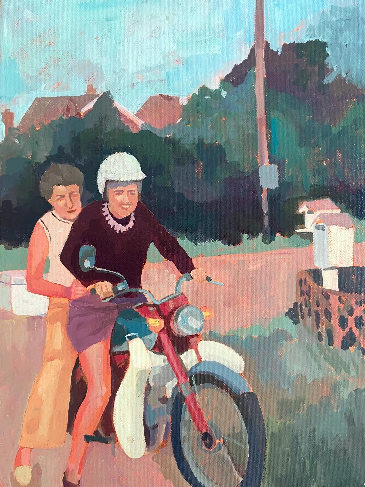 Never stop getting up to mischief with friends. Belly laughs keep you young.

&lsquo;Trouble&rsquo; is currently on display at the Tauranga Art Society expo at Tauranga Boys College along with a few more recent paintings.

If you aren&rsquo;t local t