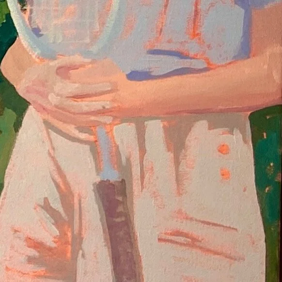 Sometimes it&rsquo;s what I don&rsquo;t paint that I love most. Like these suggested buttons and creases. 

I try not to over think the areas that get left a little more &lsquo;undone&rsquo; as I&rsquo;m working. If I like the way it looks, that&rsqu