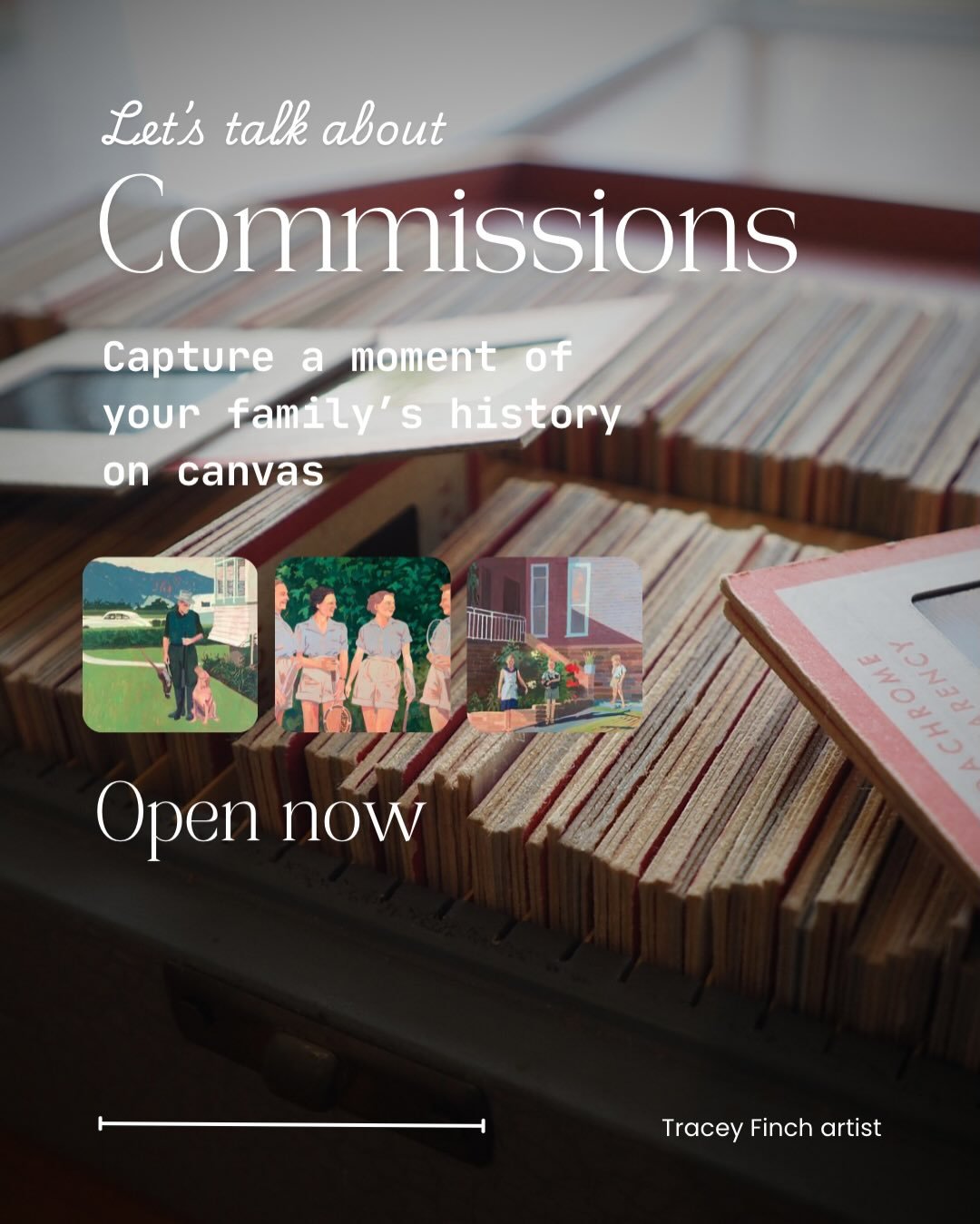 Have you seen my work and it reminded you of a family photo you love and think would make a great painting? Since starting my latest series, I&rsquo;ve been asked about whether I accept commissions on a number of occasions. And so I&rsquo;ve opened u